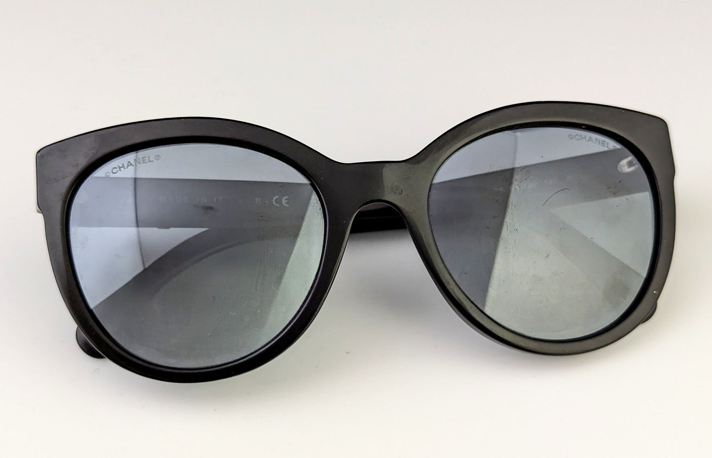 Chanel oversized sunglasses, black, cased