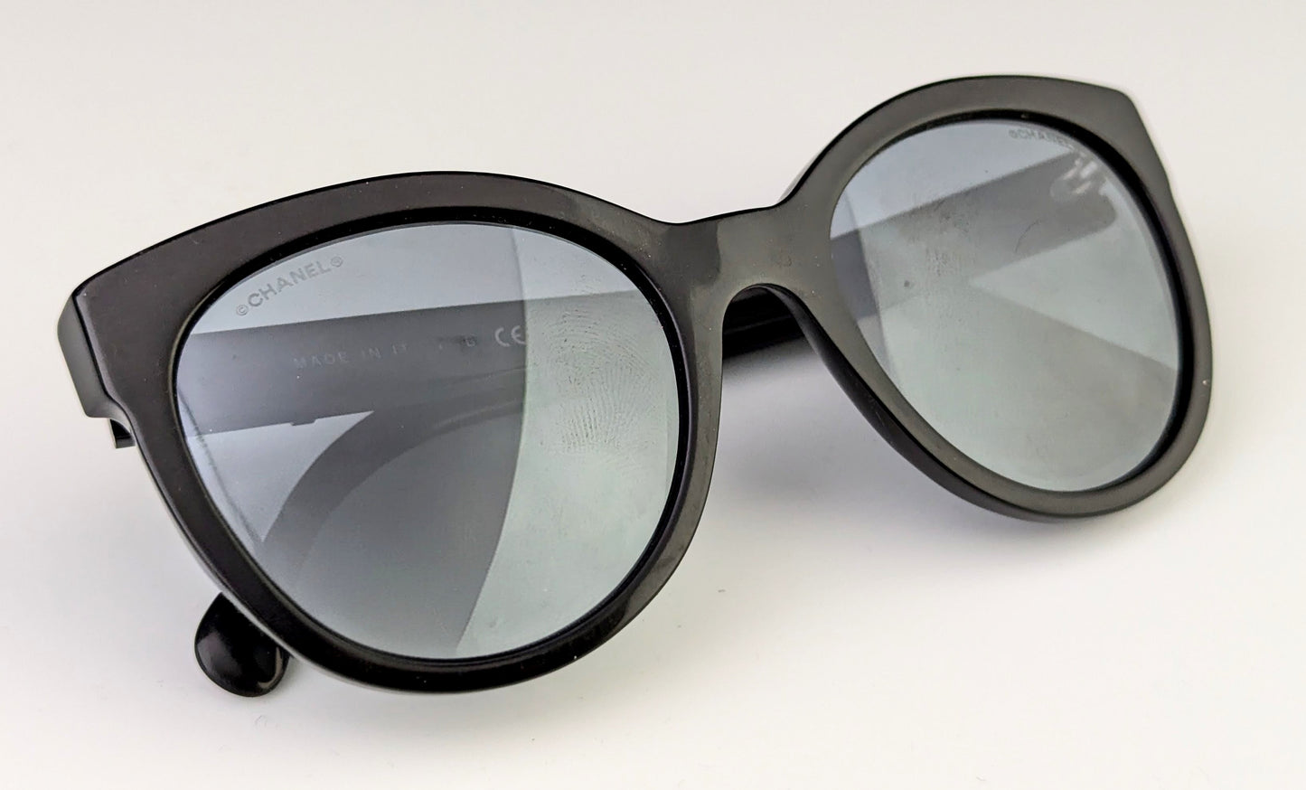 Chanel oversized sunglasses, black, cased