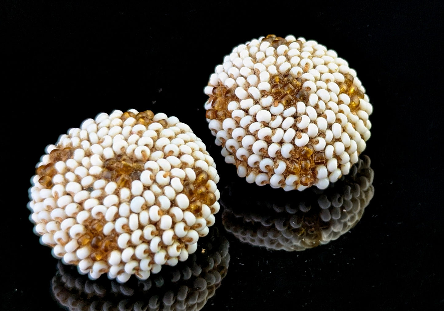 Vintage Art Deco beaded snake necklace, earrings set