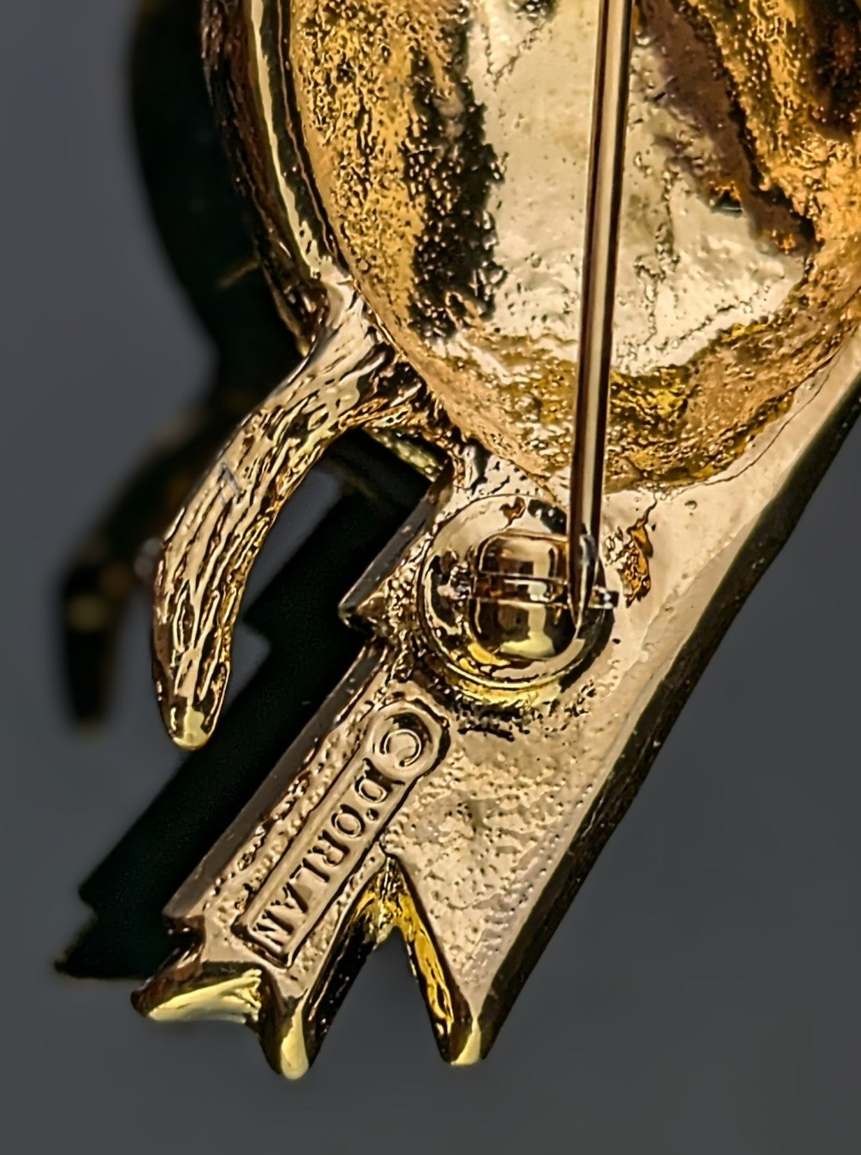 Vintage D'Orlan Bird brooch, enamelled and diamante