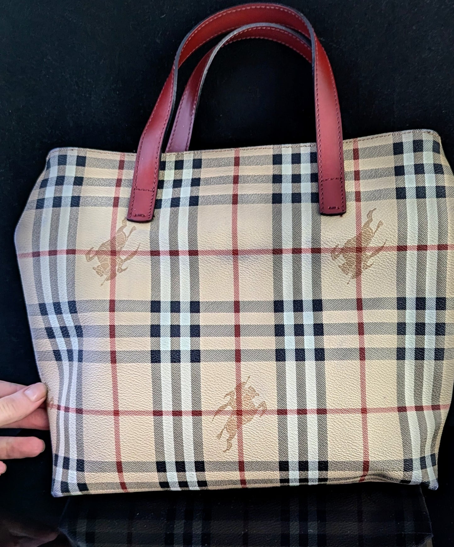 Vintage Burberry Haymarket check tote bag