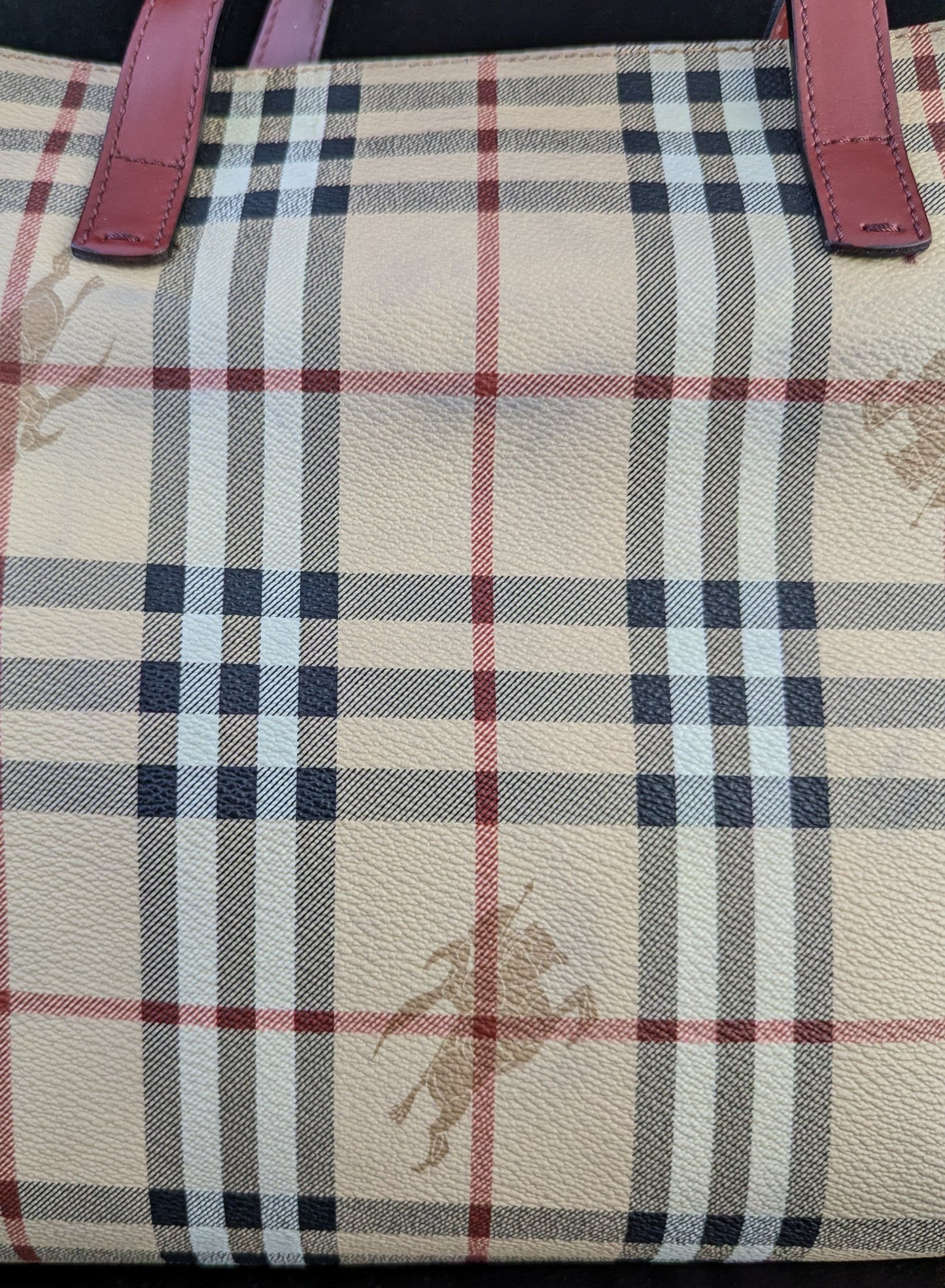 Vintage Burberry Haymarket check tote bag