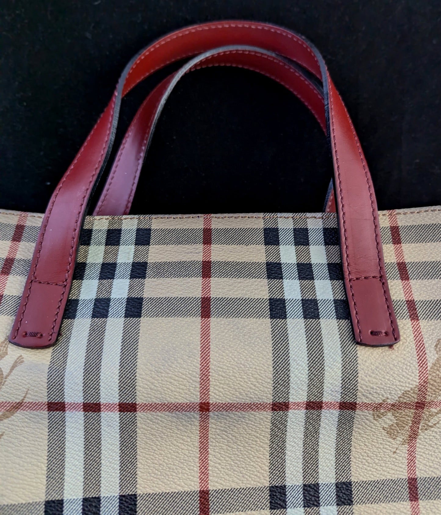 Vintage Burberry Haymarket check tote bag