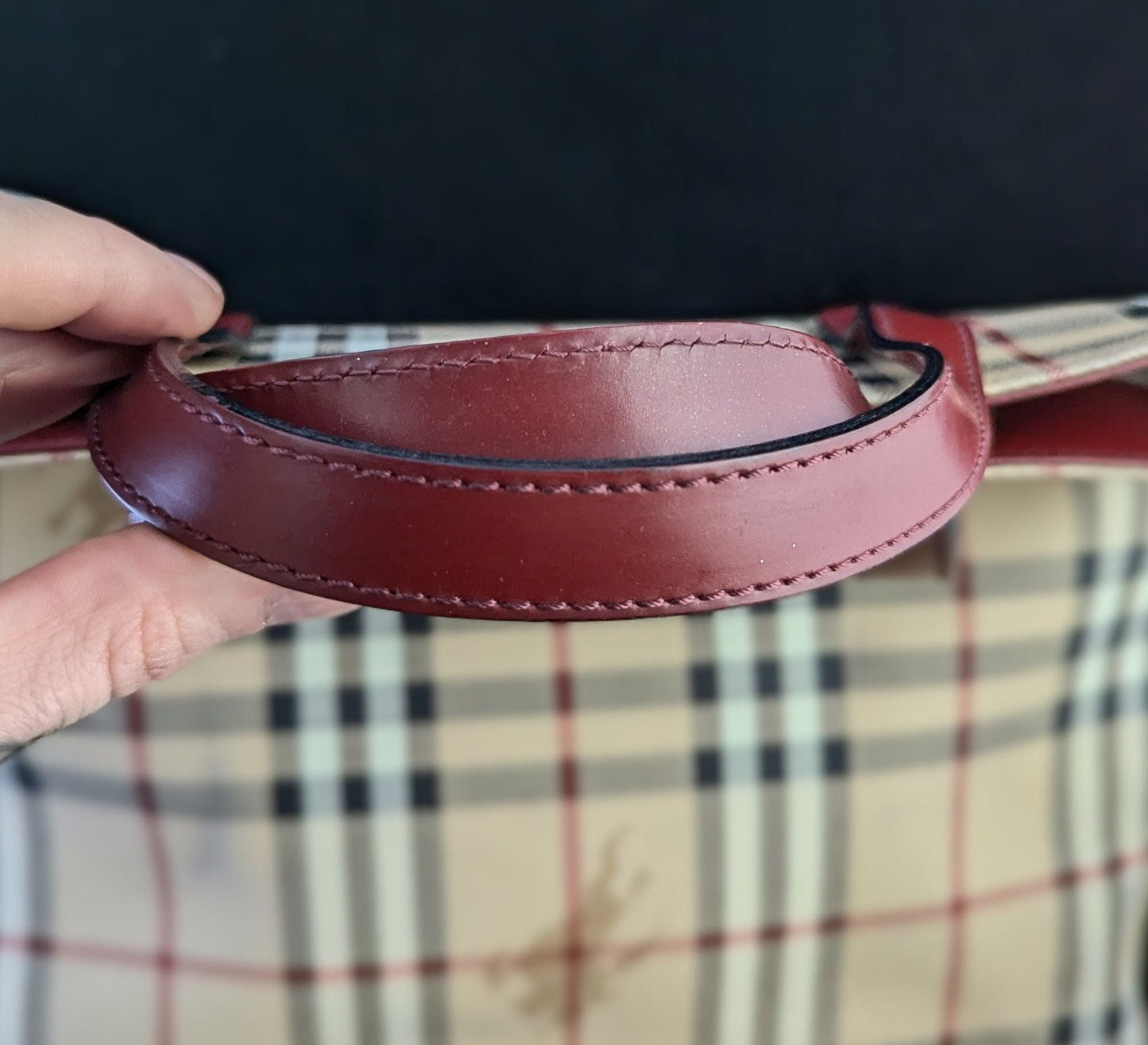 Vintage Burberry Haymarket check tote bag