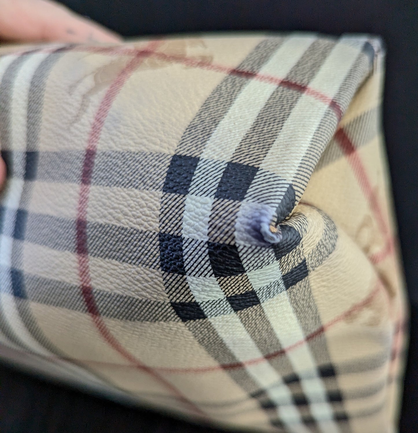 Vintage Burberry Haymarket check tote bag