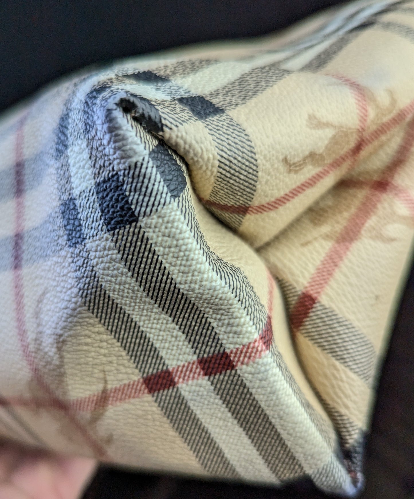Vintage Burberry Haymarket check tote bag