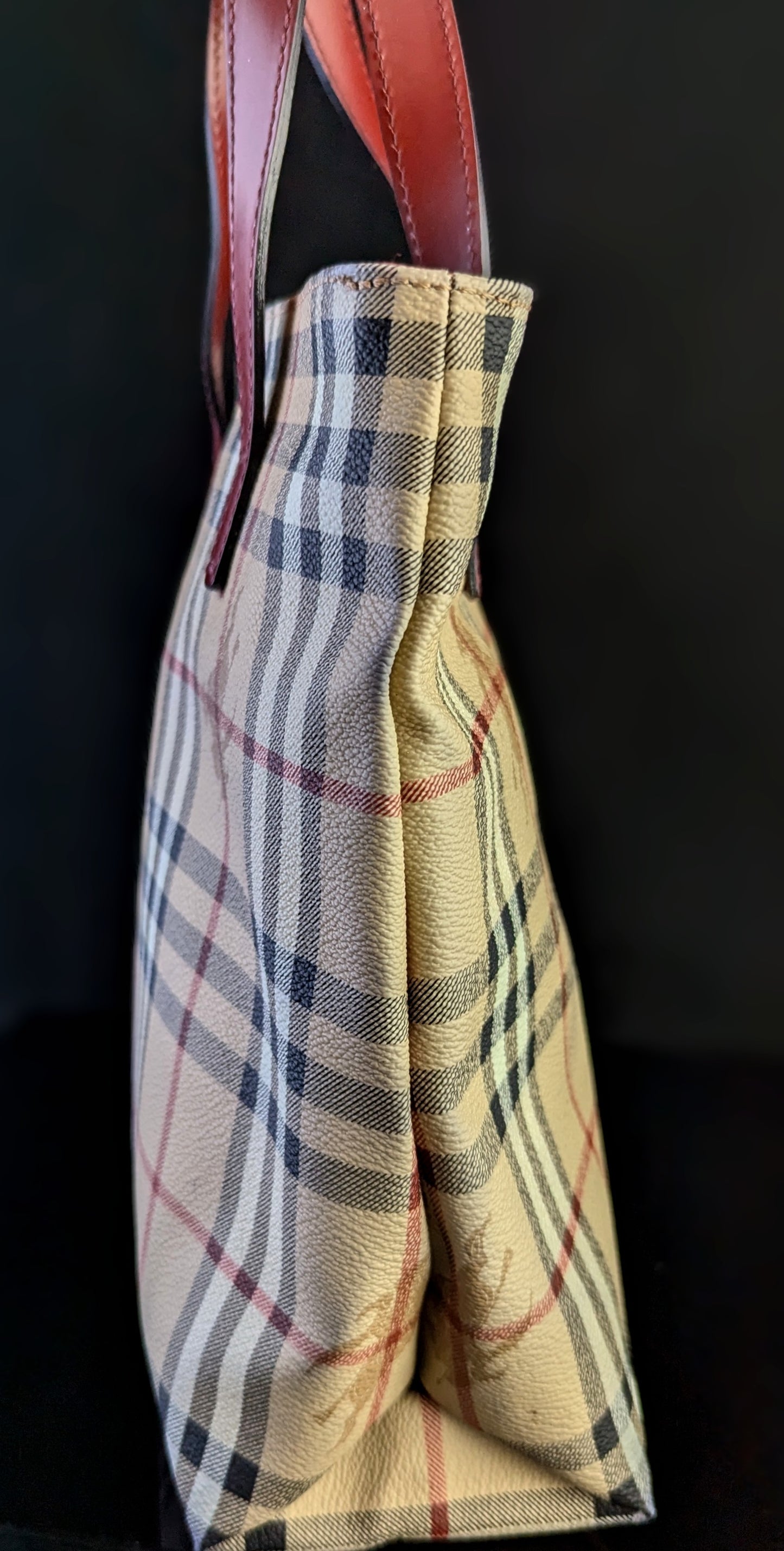 Vintage Burberry Haymarket check tote bag