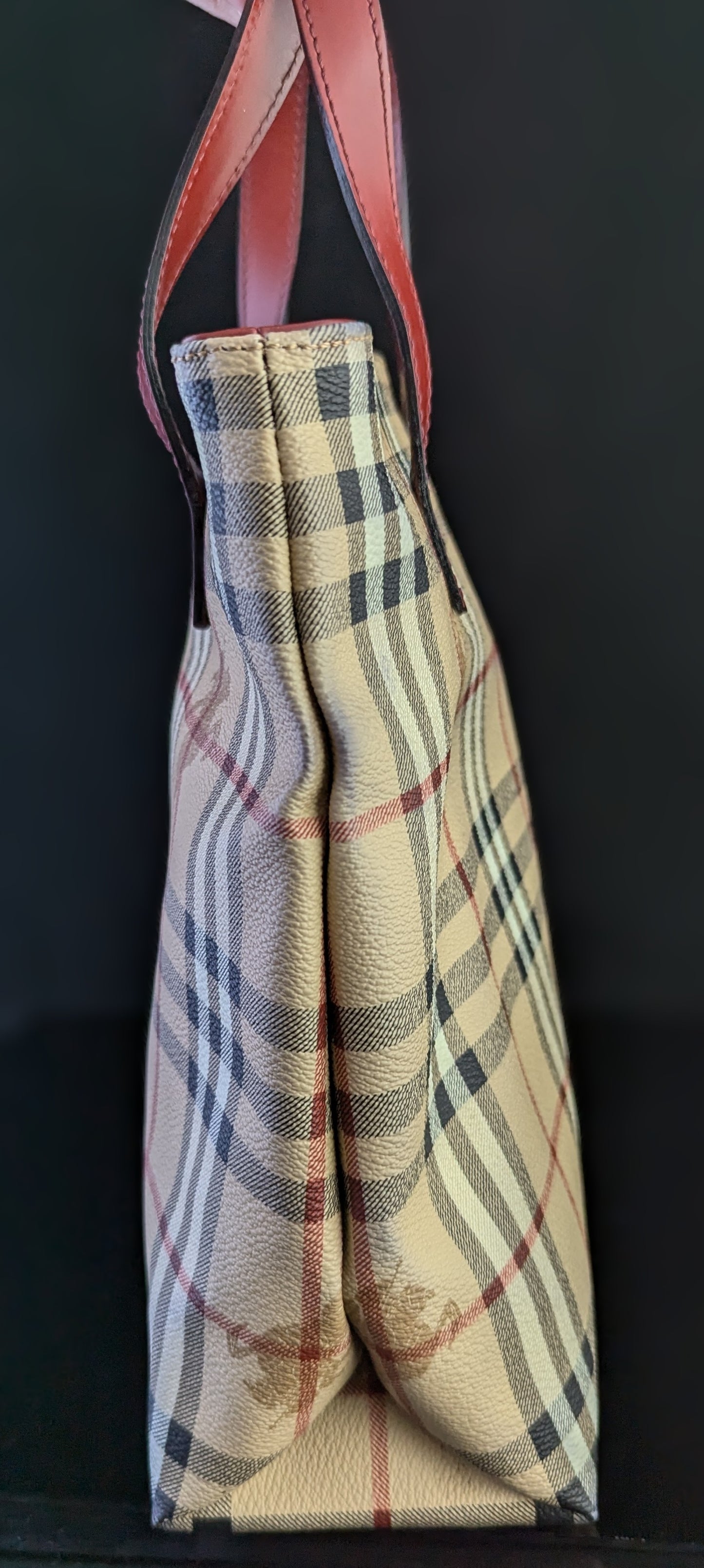 Vintage Burberry Haymarket check tote bag
