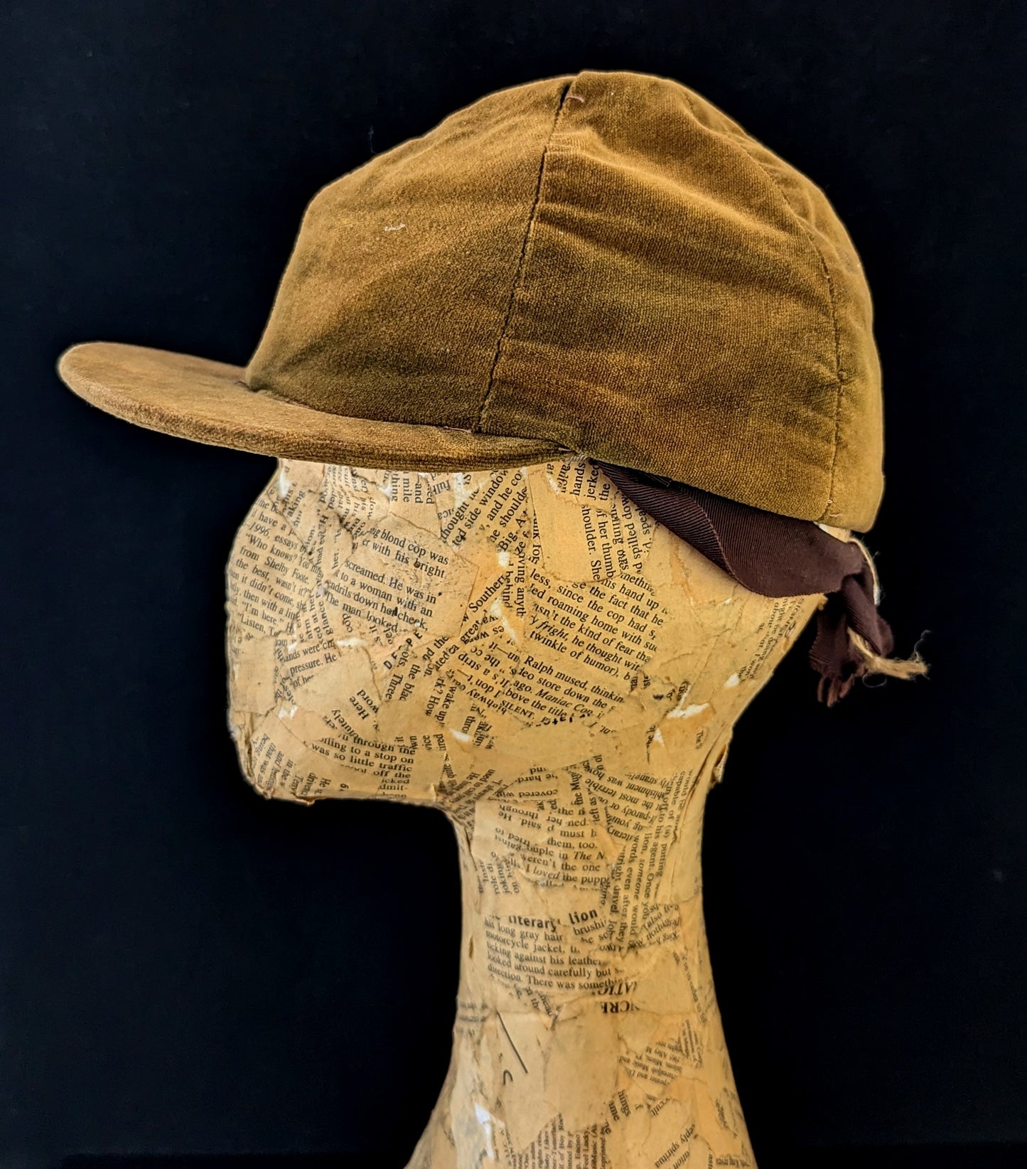 Antique velvet jockeys cap, sporting hat (Copy)