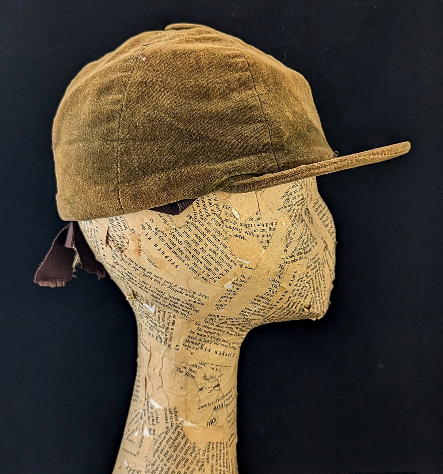 Antique velvet jockeys cap, sporting hat (Copy)