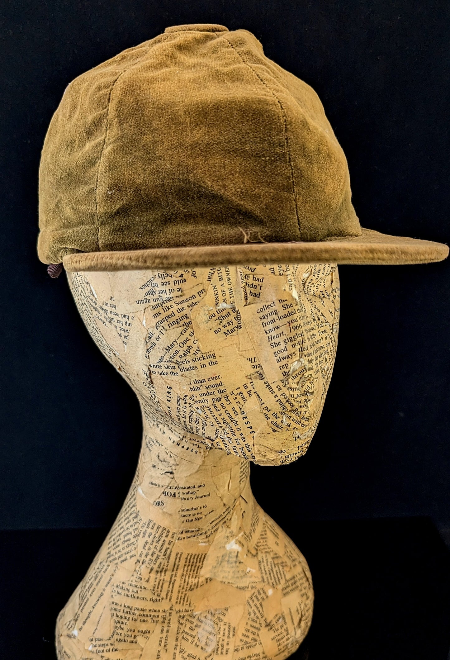 Antique velvet jockeys cap, sporting hat (Copy)