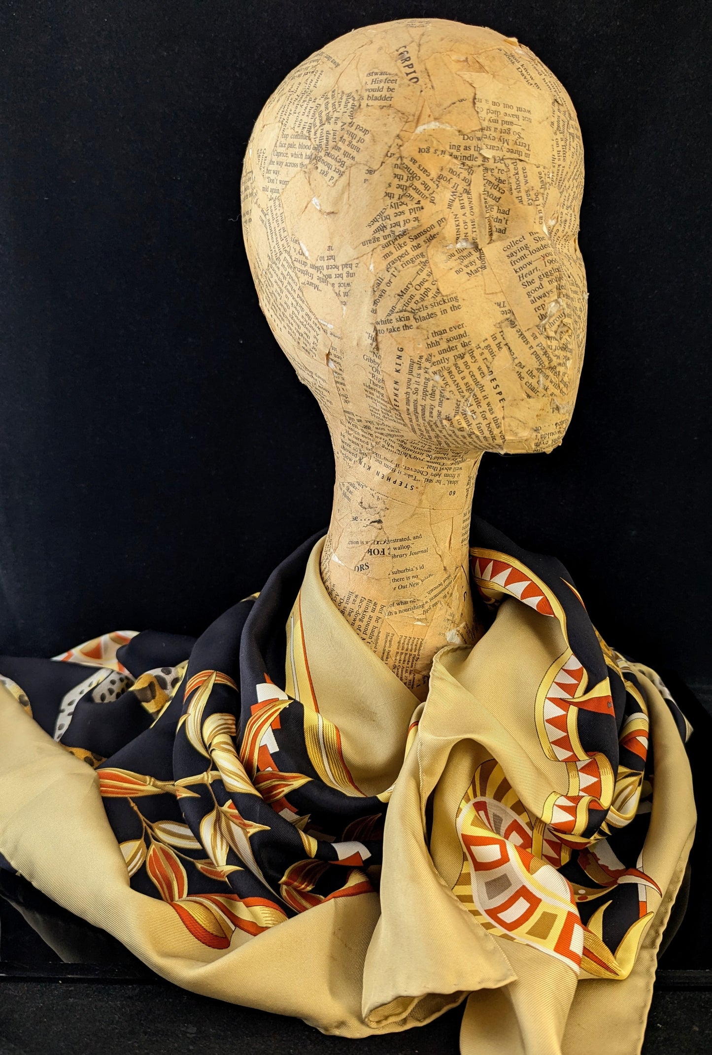 Vintage silk scarf, cheetah print, Salvatore Ferragamo
