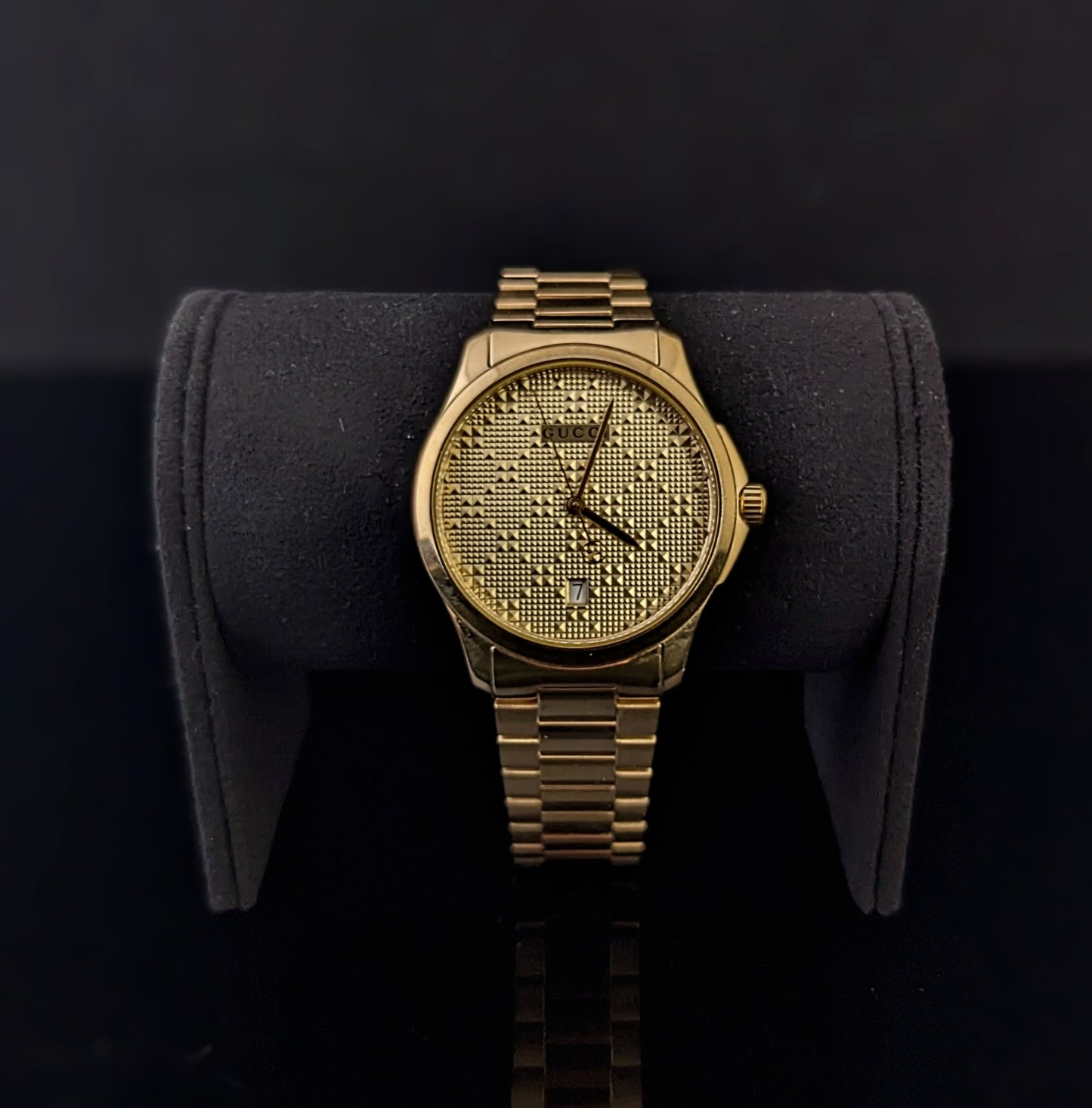 Gucci G-Timeless mens gold plated PVD wristwatch