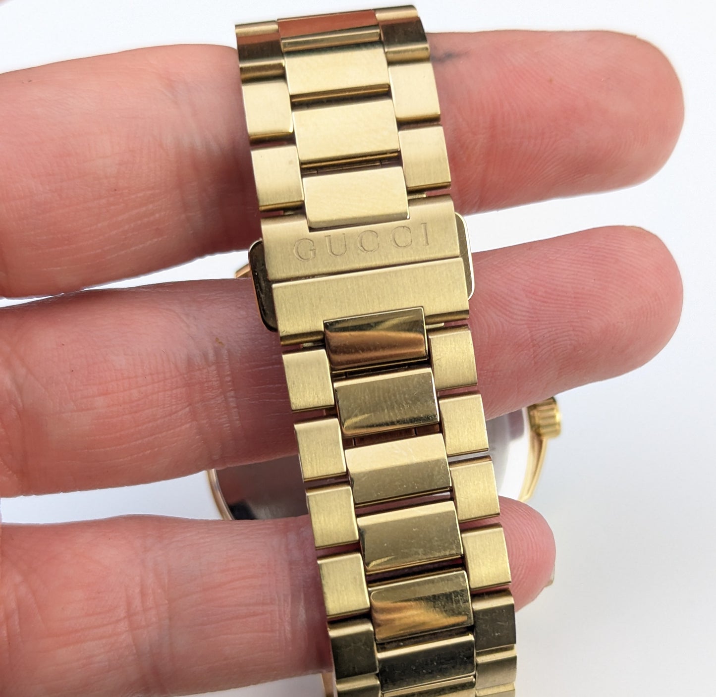 Gucci G-Timeless mens gold plated PVD wristwatch