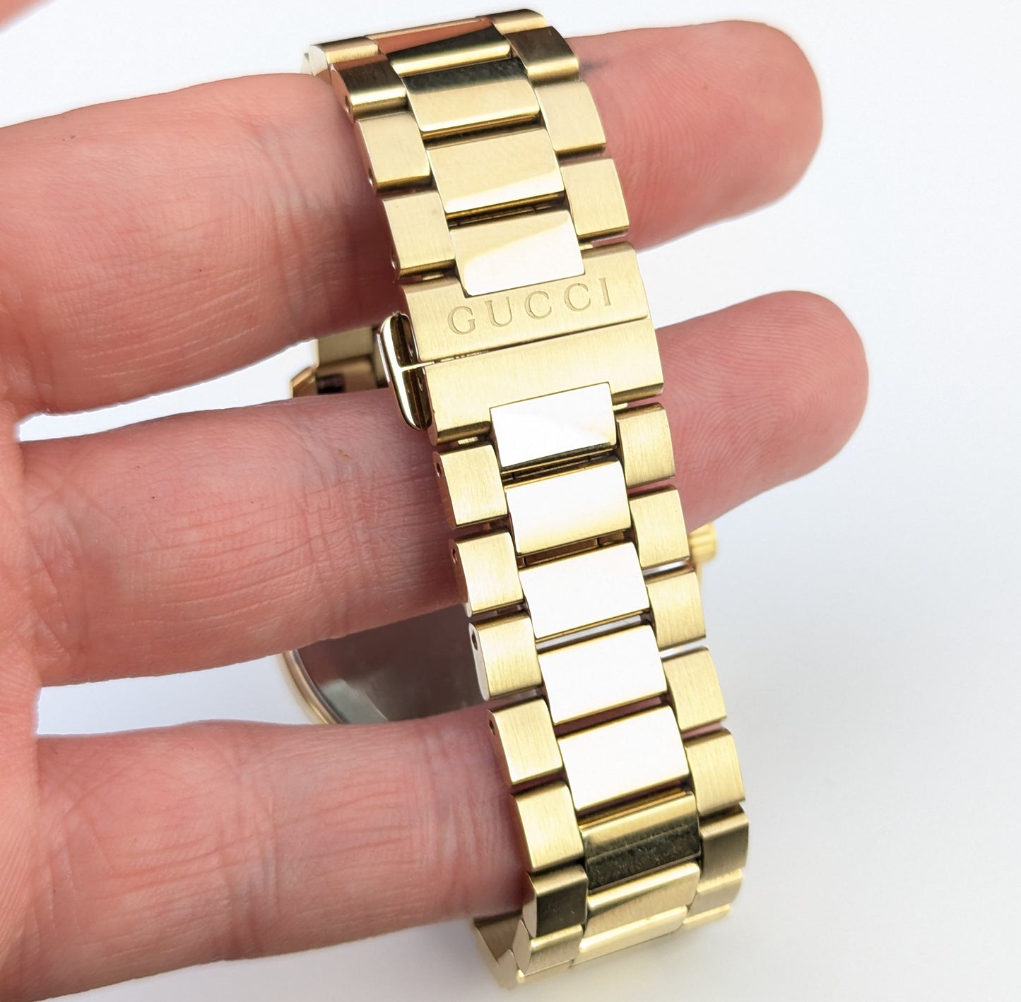 Gucci G-Timeless mens gold plated PVD wristwatch