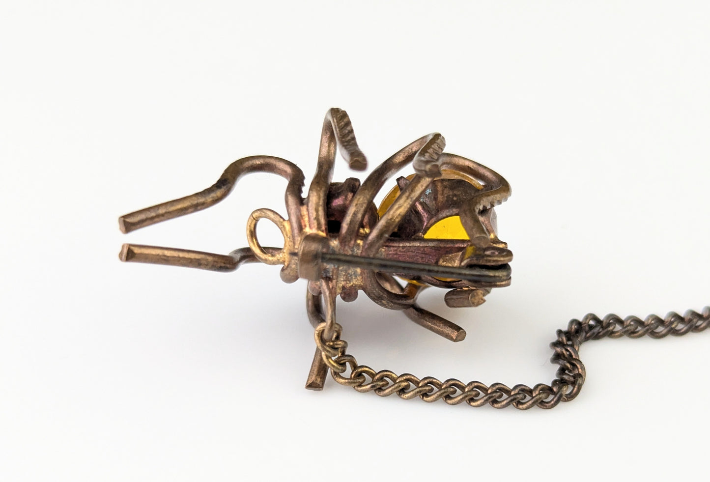 Antique paste spider and bee brooch