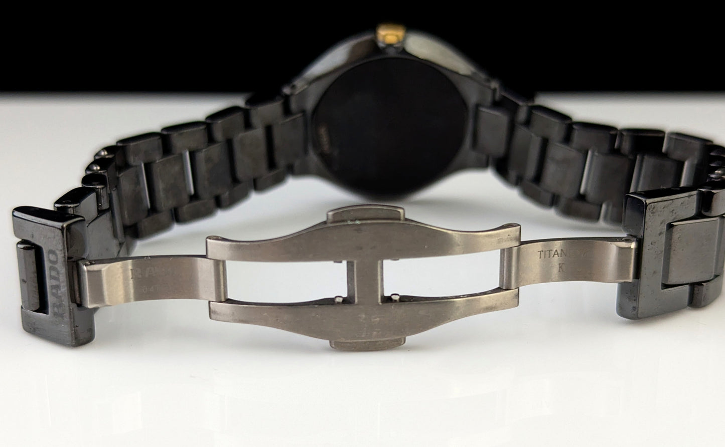 Rado True Thinline black ceramic dial wristwatch