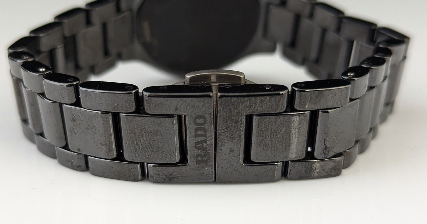 Rado True Thinline black ceramic dial wristwatch