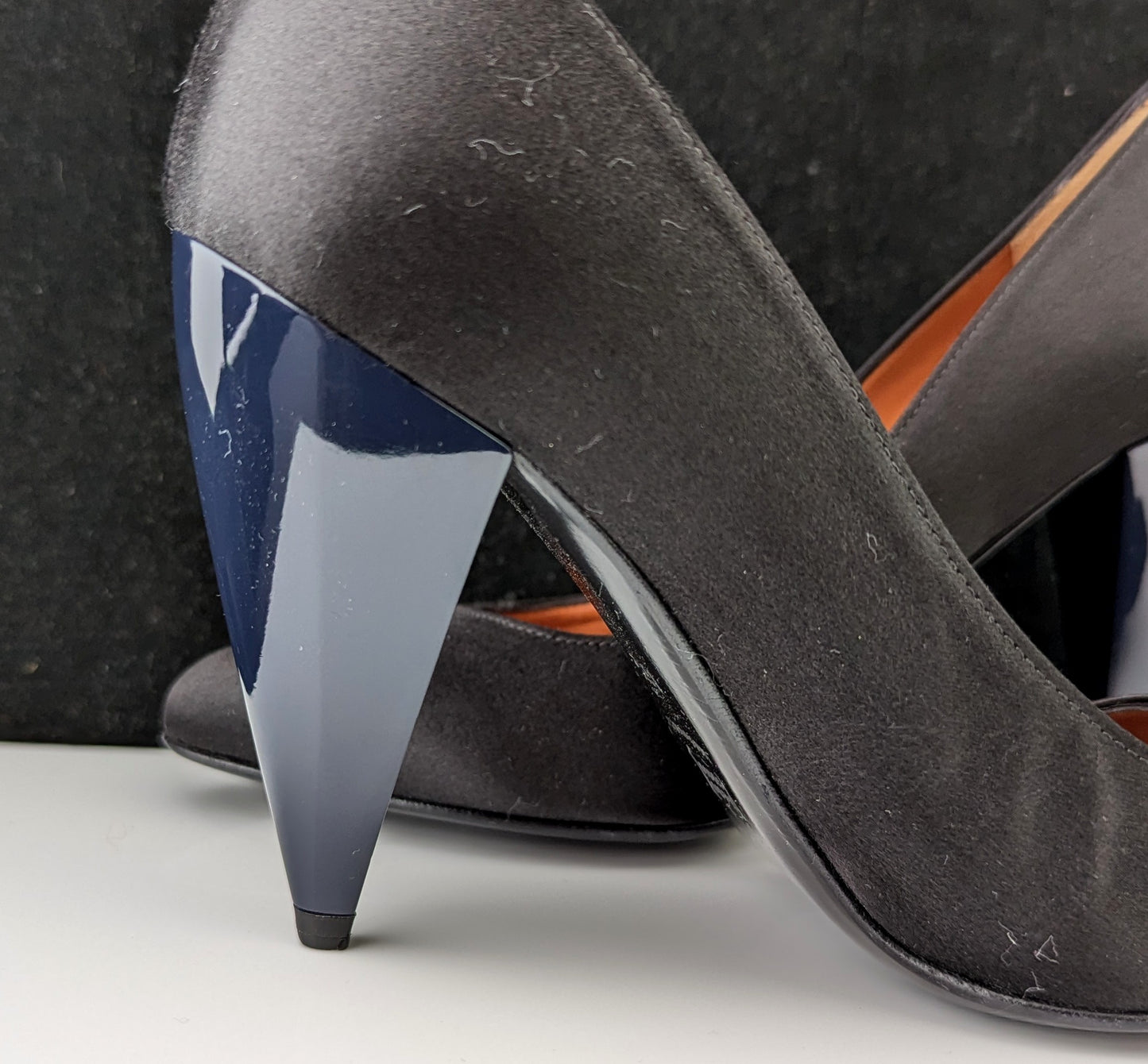 Lanvin Black satin high heeled court shoes, Patent heels, Pumps