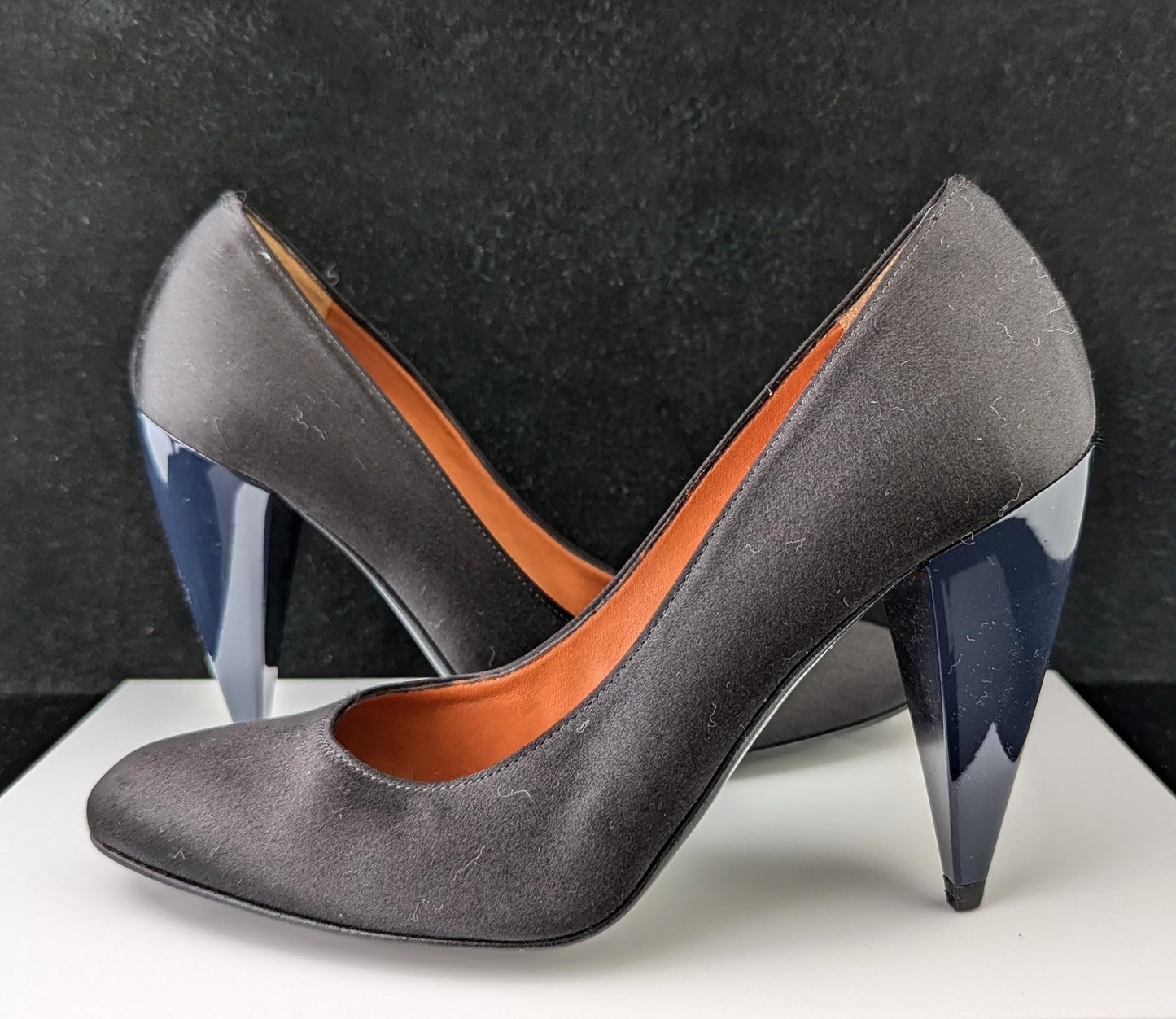 Lanvin Black satin high heeled court shoes, Patent heels, Pumps