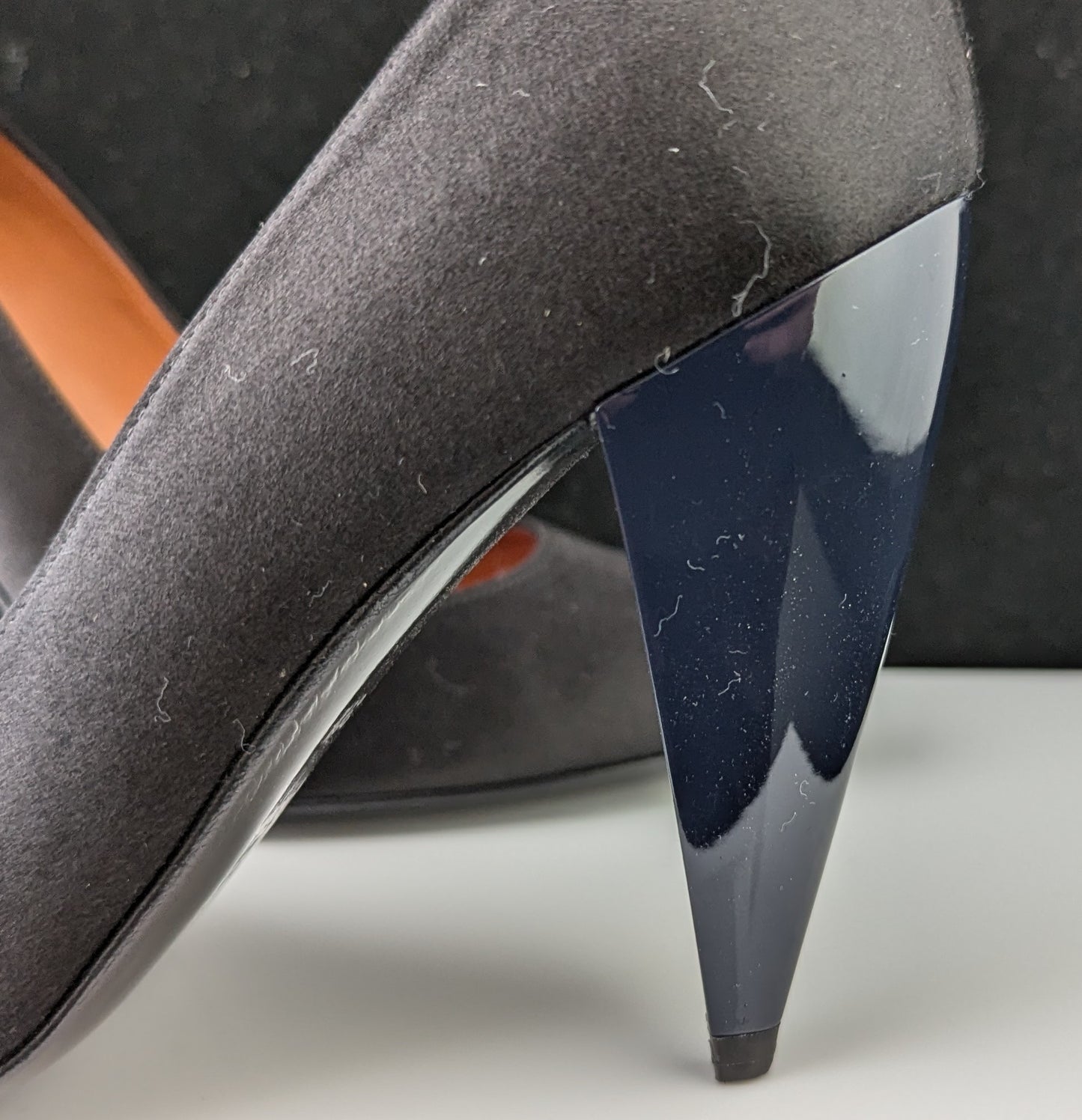 Lanvin Black satin high heeled court shoes, Patent heels, Pumps