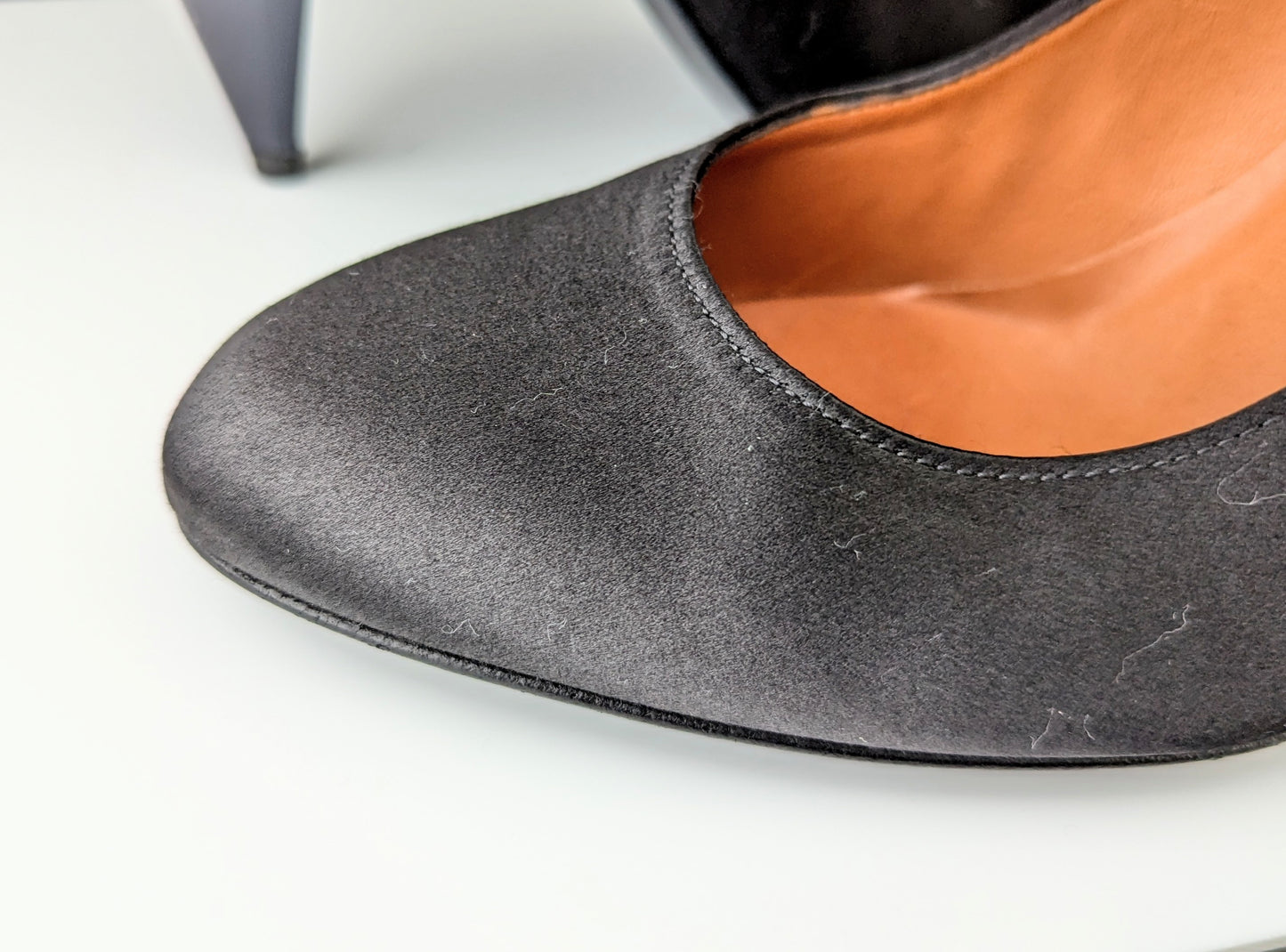 Lanvin Black satin high heeled court shoes, Patent heels, Pumps