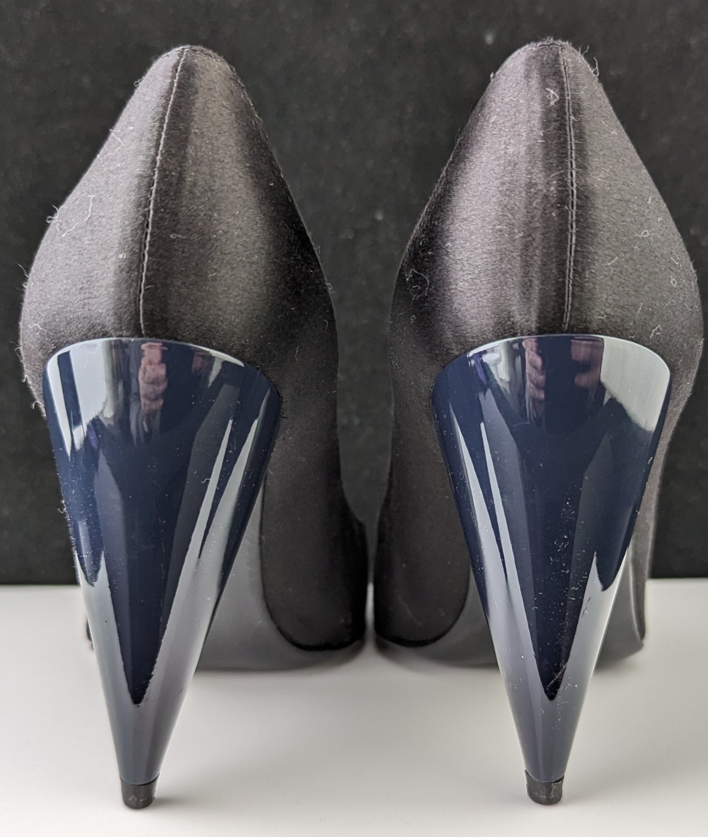 Lanvin Black satin high heeled court shoes, Patent heels, Pumps