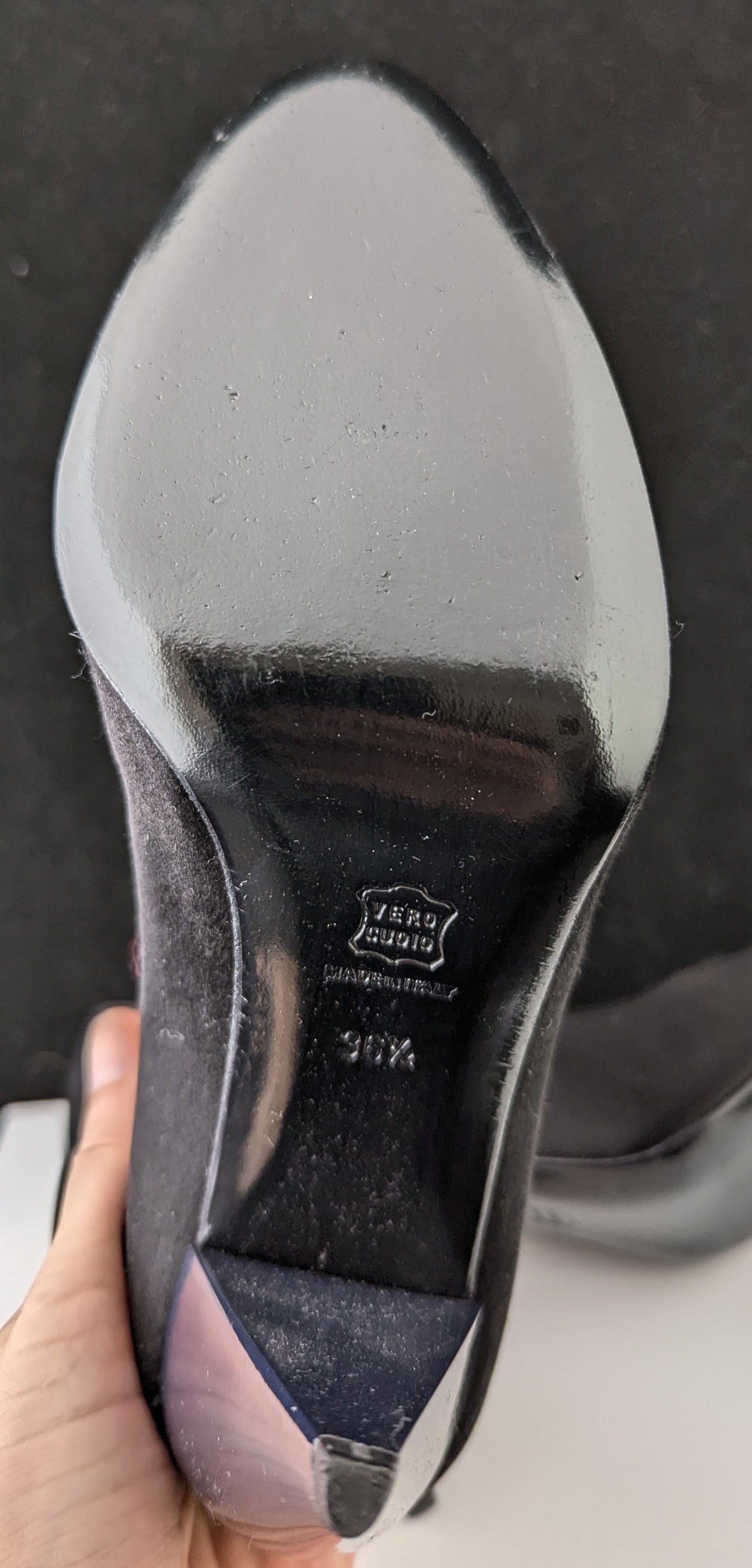 Lanvin Black satin high heeled court shoes, Patent heels, Pumps