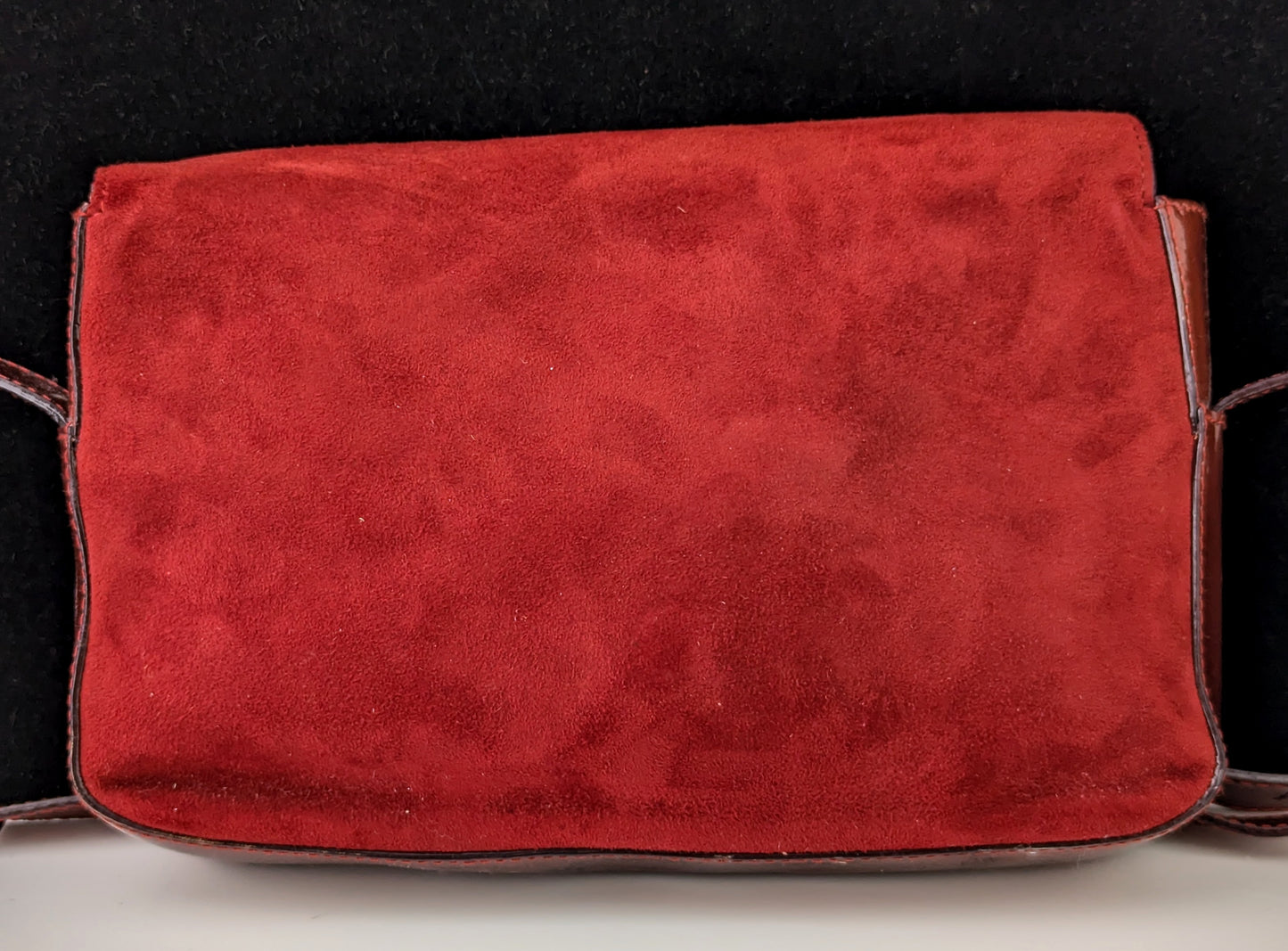 Vintage Bally Red patent leather and suede handbag, Shoulder bag