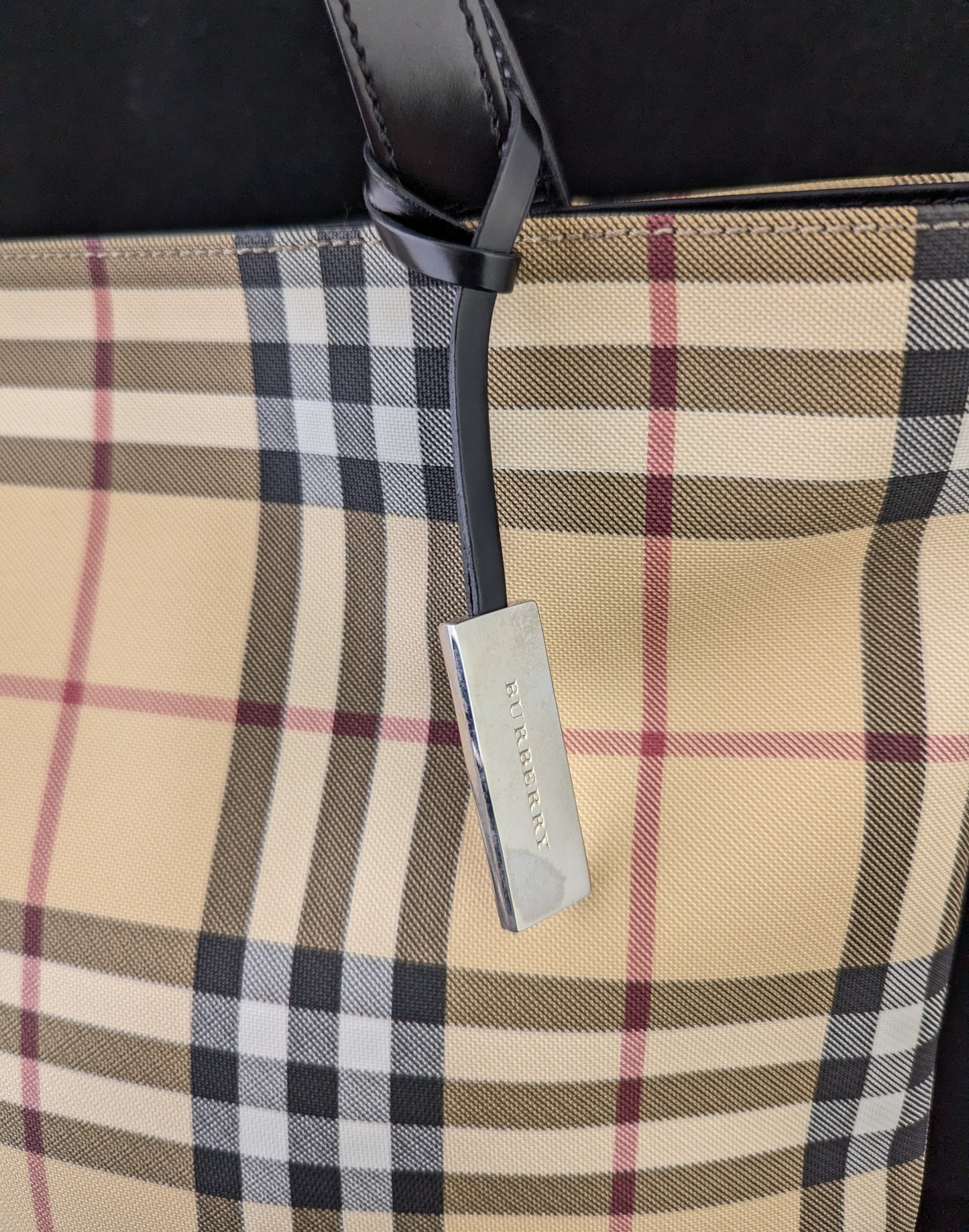 Vintage Burberry Nova check top handle tote bag, Handbag