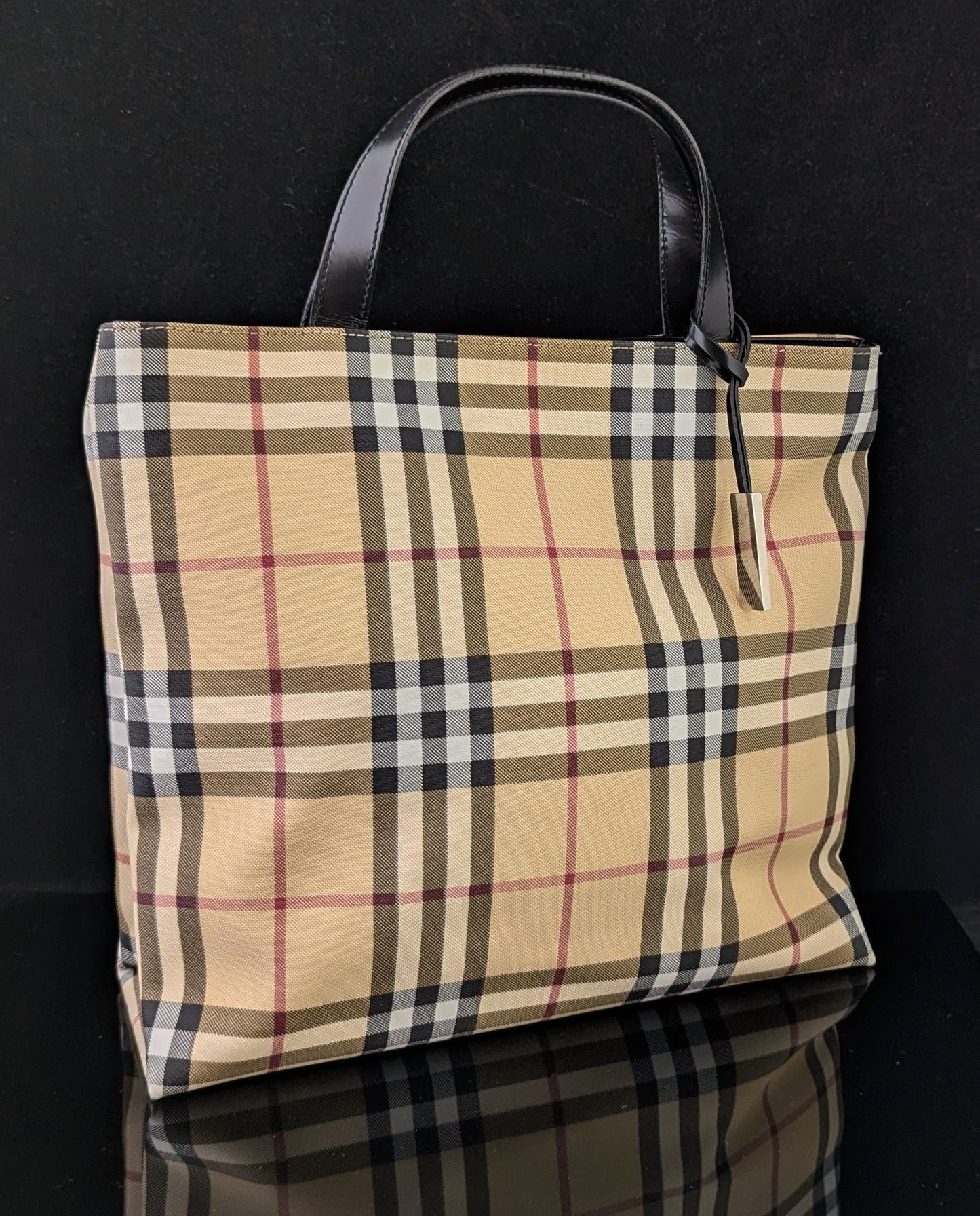 Vintage Burberry Nova check top handle tote bag, Handbag