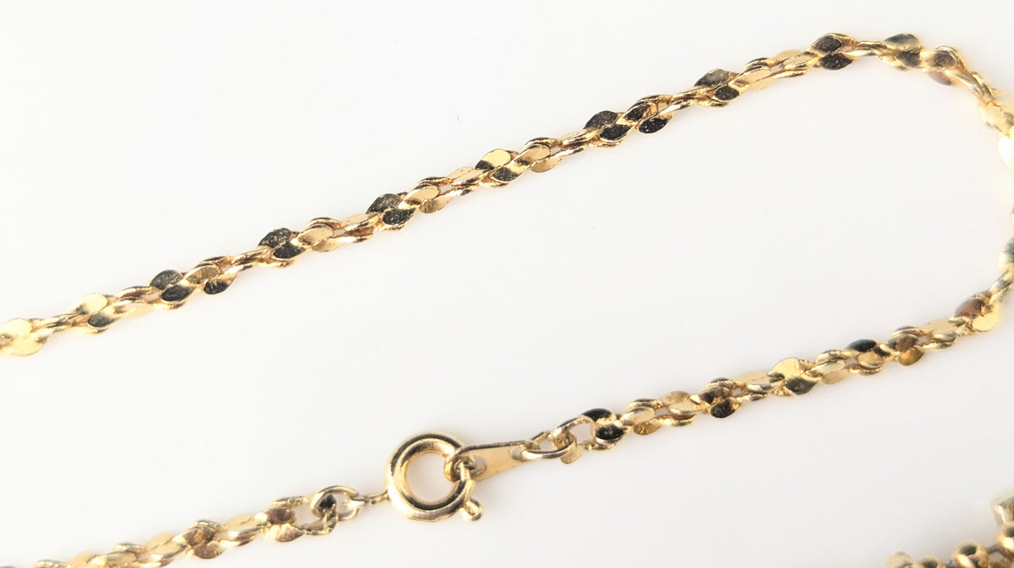 Vintage gold plated bracelets, pair, Faux pearl