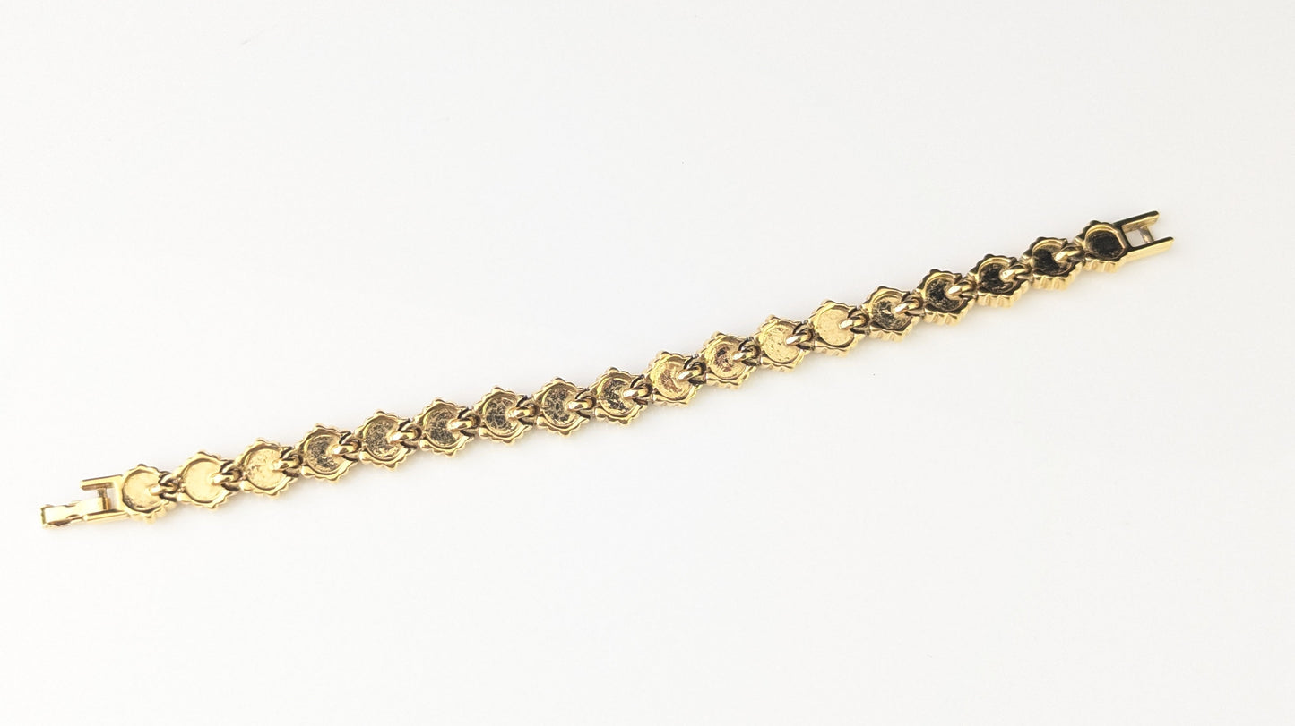 Vintage D'Orlan gold plated flower bracelet, Floral link