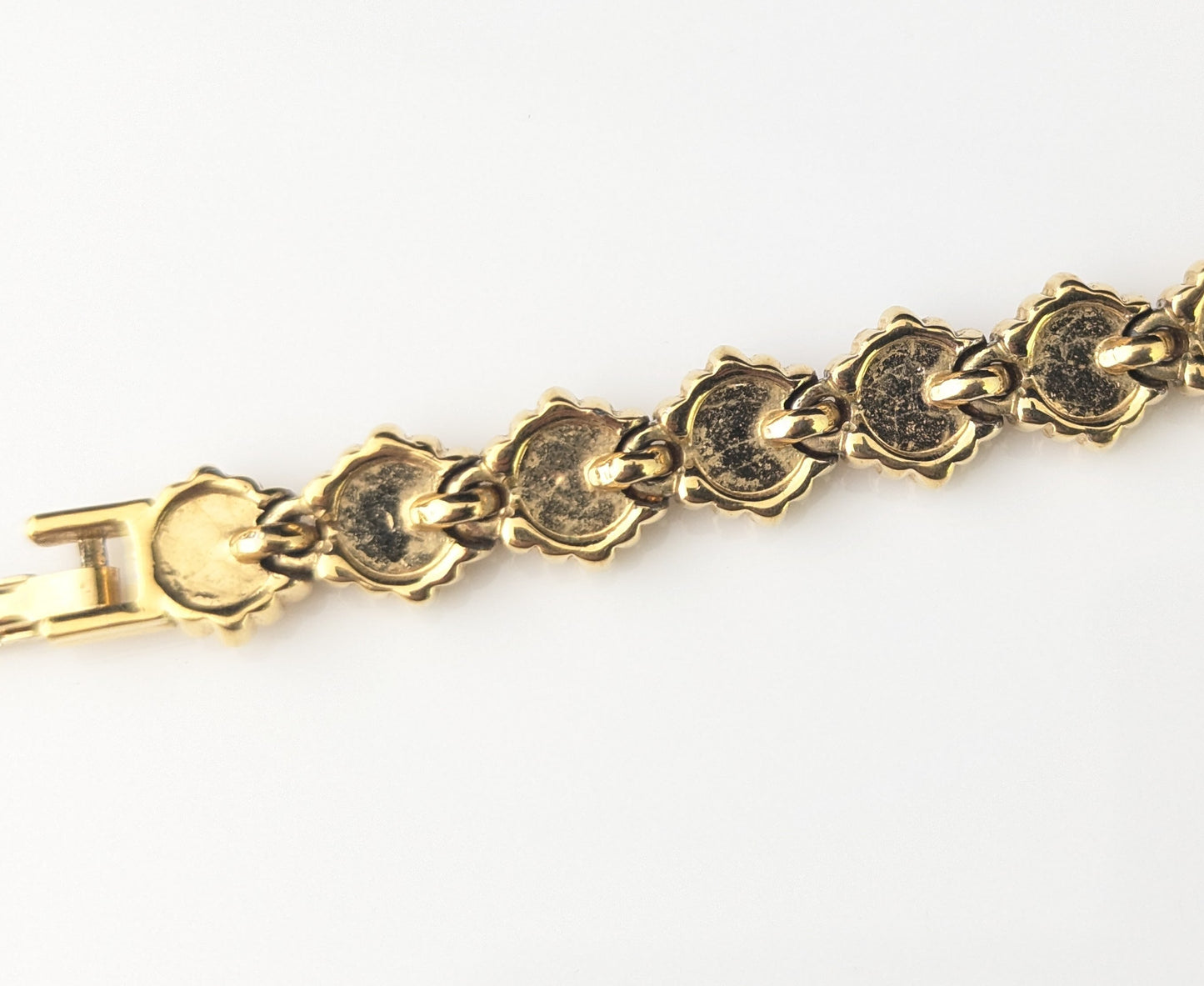 Vintage D'Orlan gold plated flower bracelet, Floral link