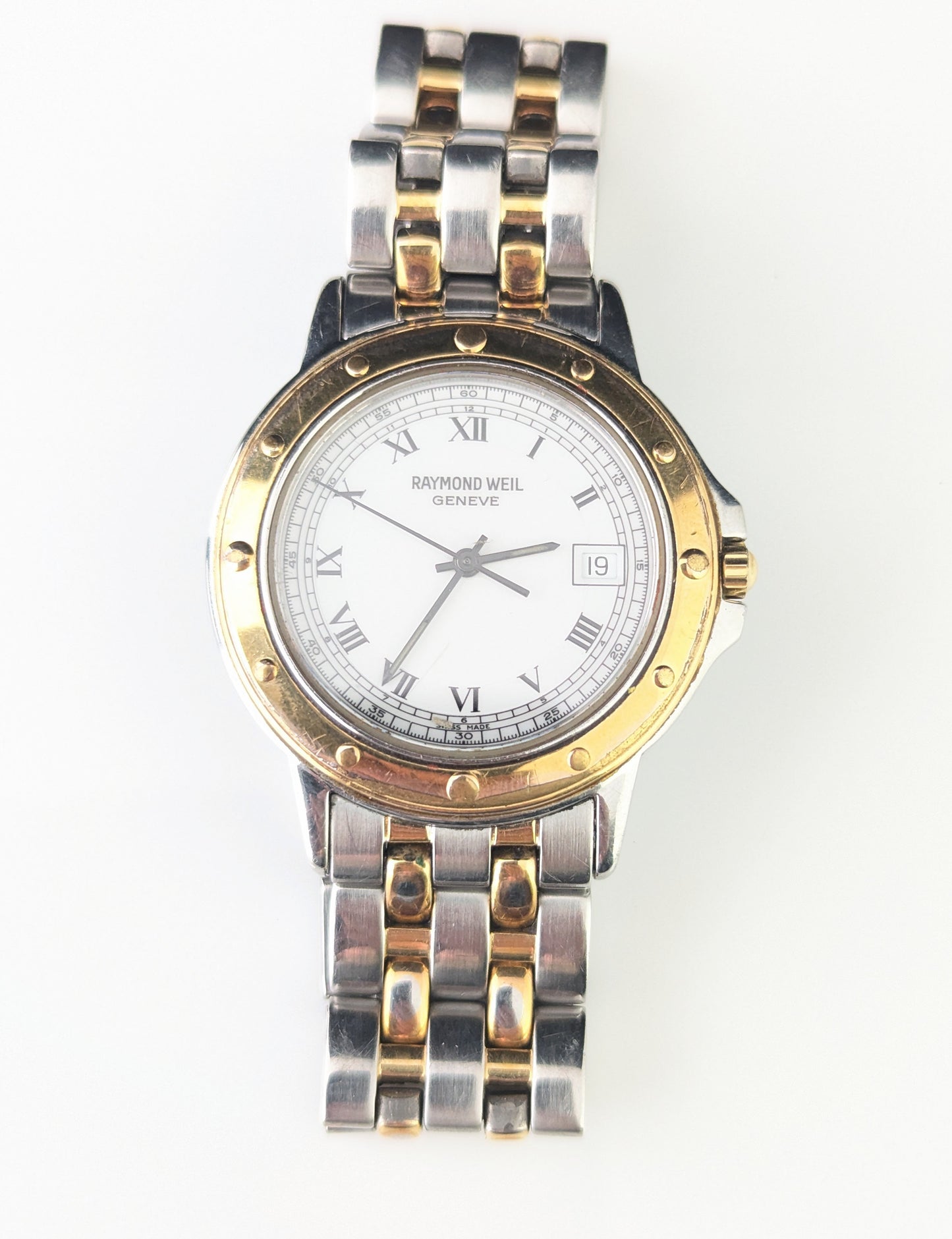Raymond Weil Geneve wristwatch, gold plated and steel, Unisex