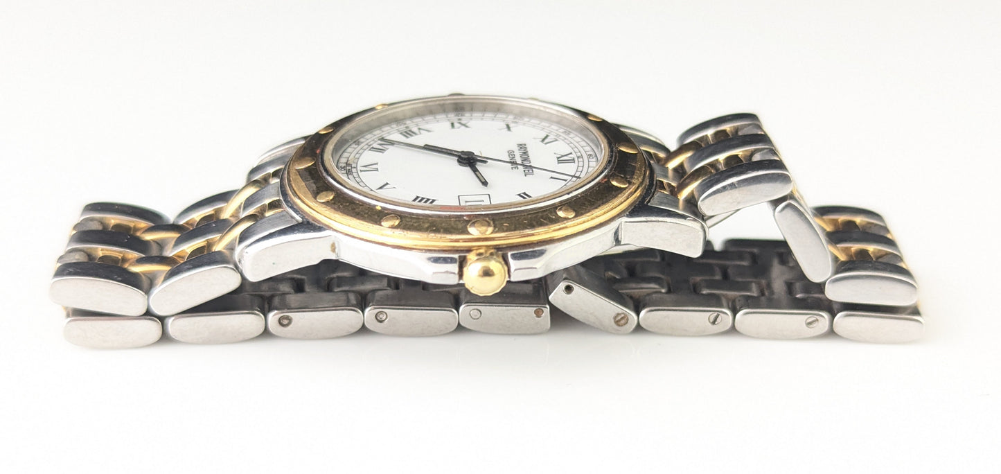 Raymond Weil Geneve wristwatch, gold plated and steel, Unisex