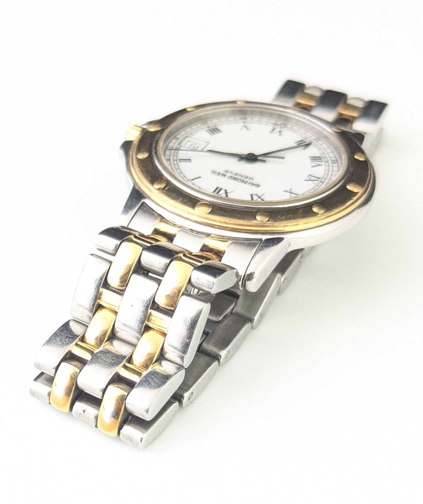 Raymond Weil Geneve wristwatch, gold plated and steel, Unisex