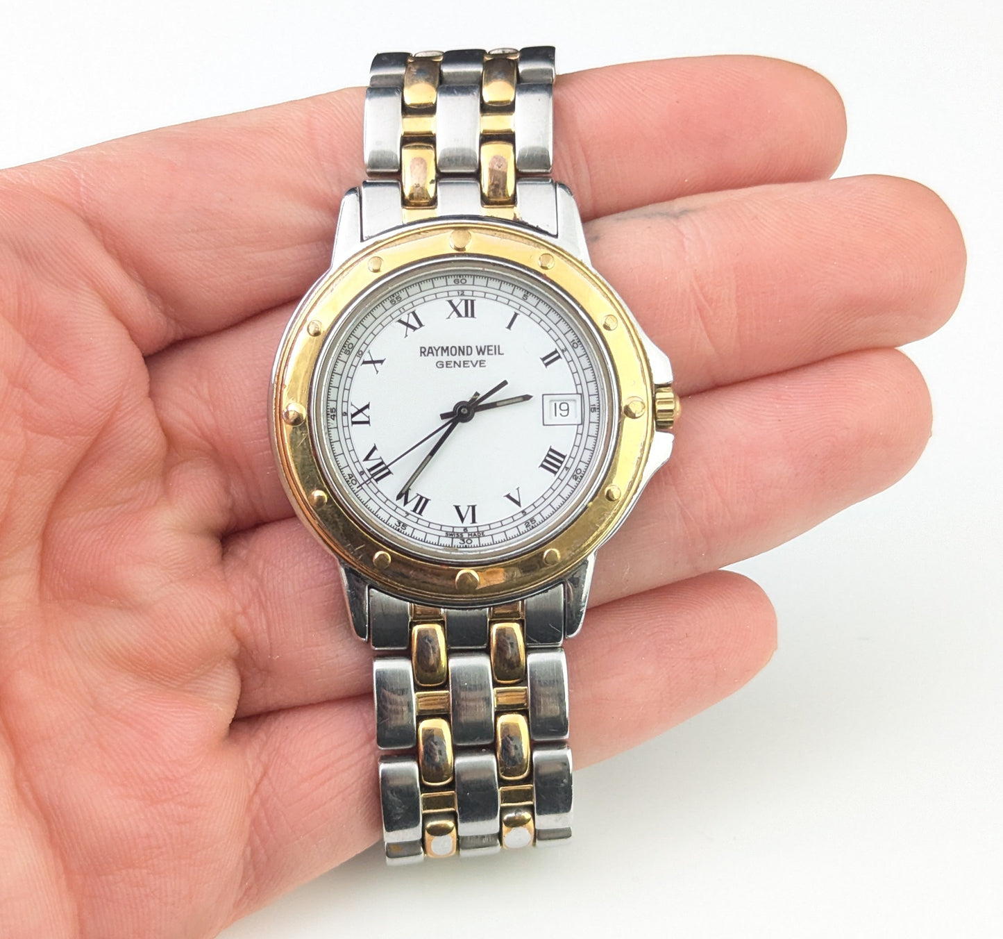 Raymond Weil Geneve wristwatch, gold plated and steel, Unisex
