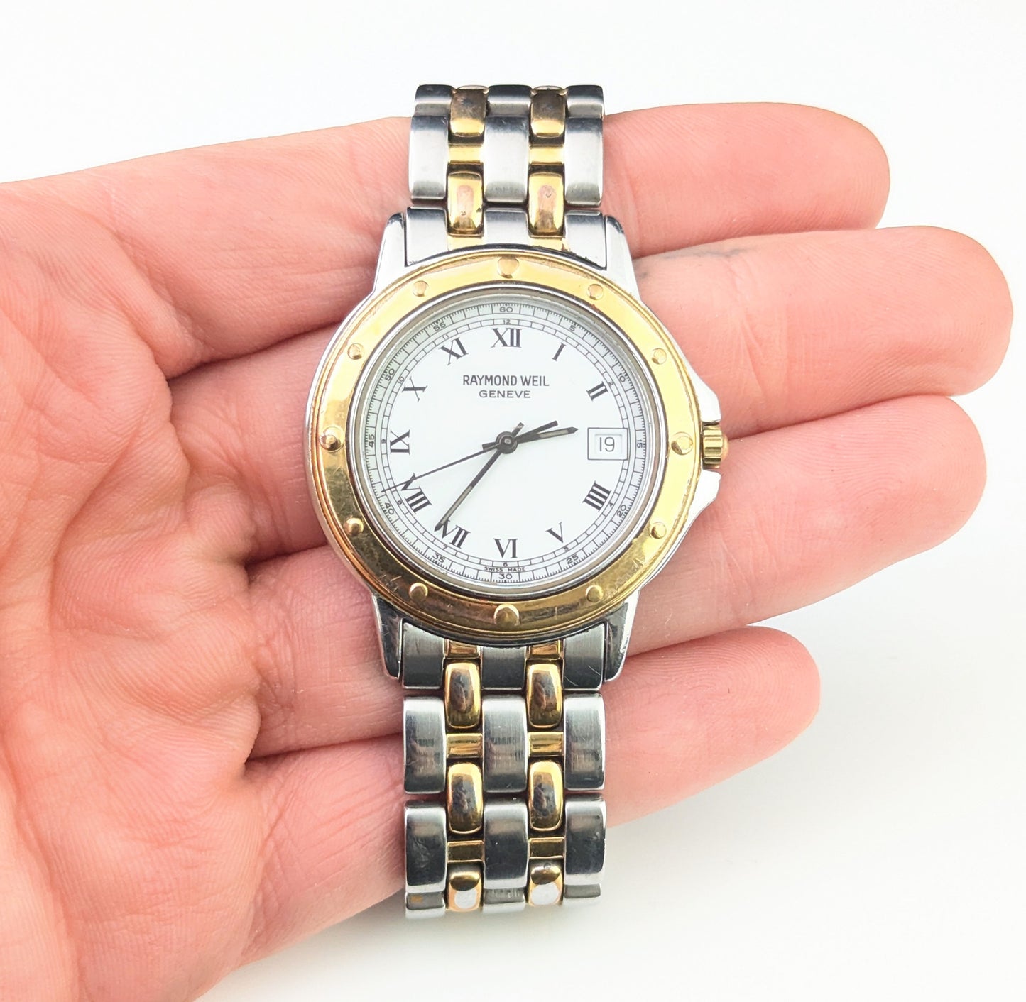 Raymond Weil Geneve wristwatch, gold plated and steel, Unisex