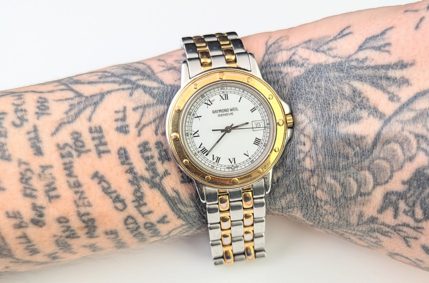 Raymond Weil Geneve wristwatch, gold plated and steel, Unisex