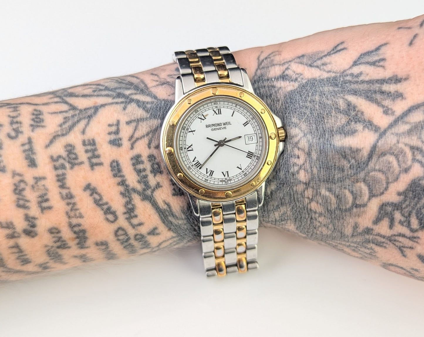 Raymond Weil Geneve wristwatch, gold plated and steel, Unisex