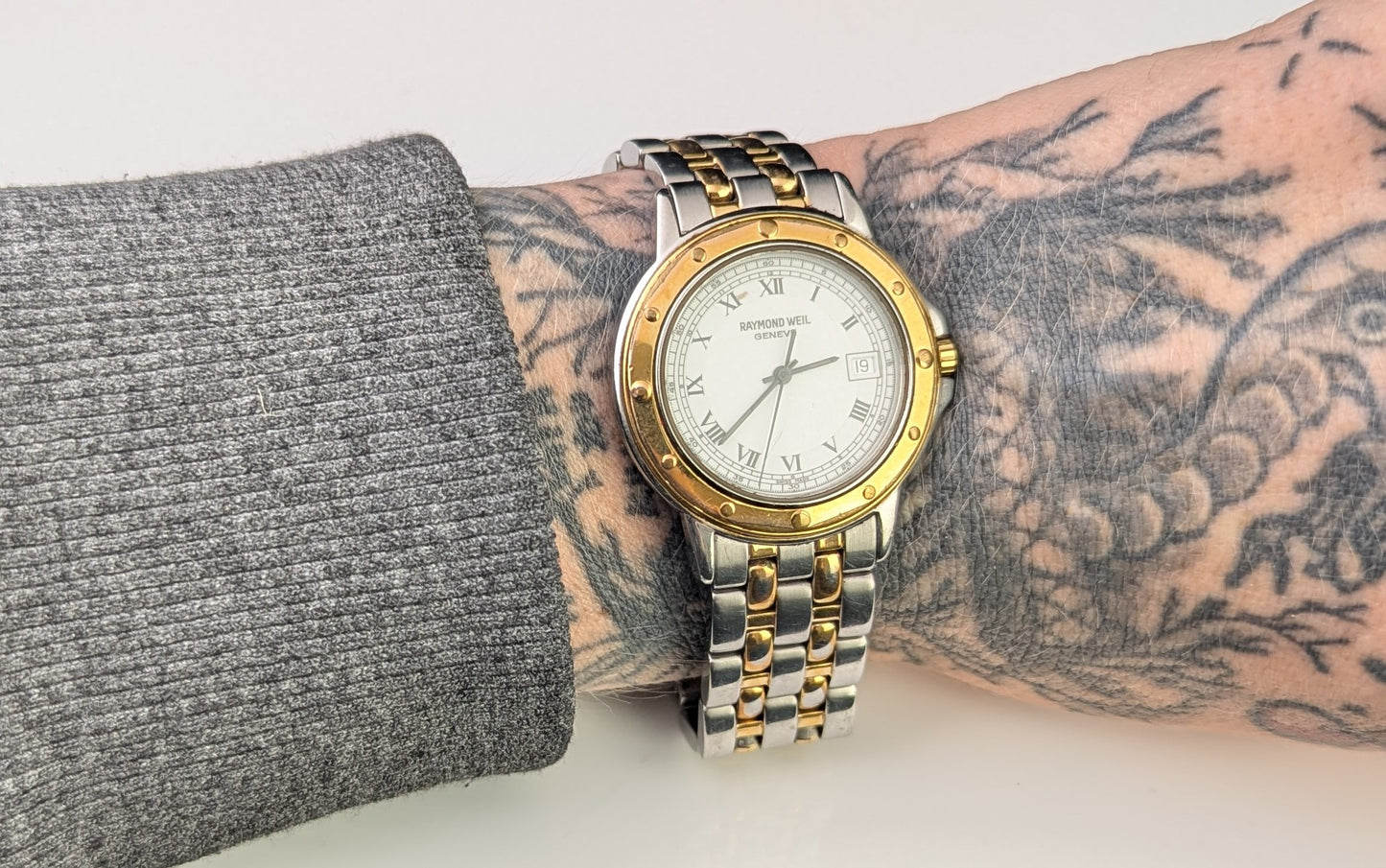 Raymond Weil Geneve wristwatch, gold plated and steel, Unisex