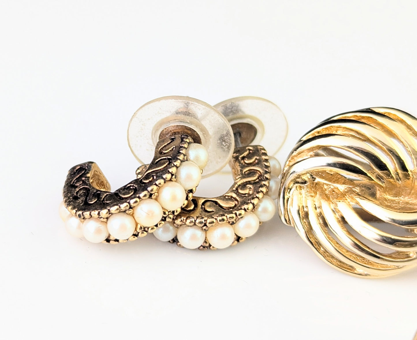 Vintage job lot earrings, three pairs, Cloisonné enamel