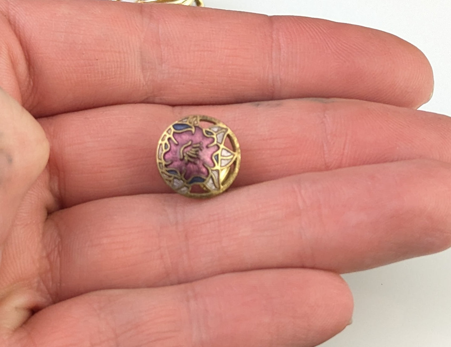 Vintage job lot earrings, three pairs, Cloisonné enamel