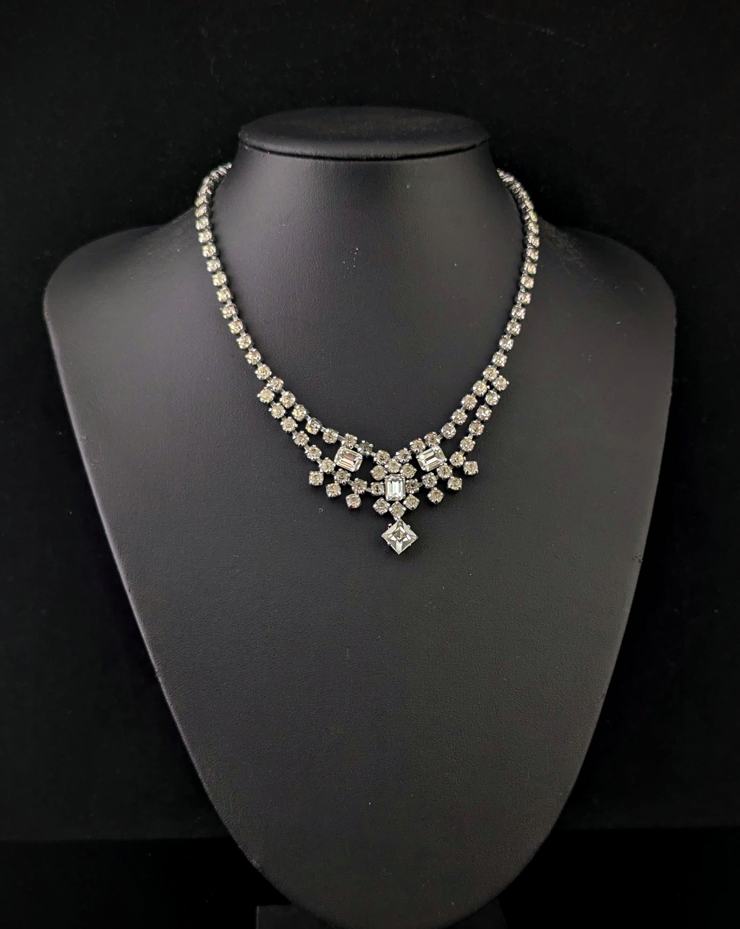 Vintage paste swag fringe drop necklace, Choker