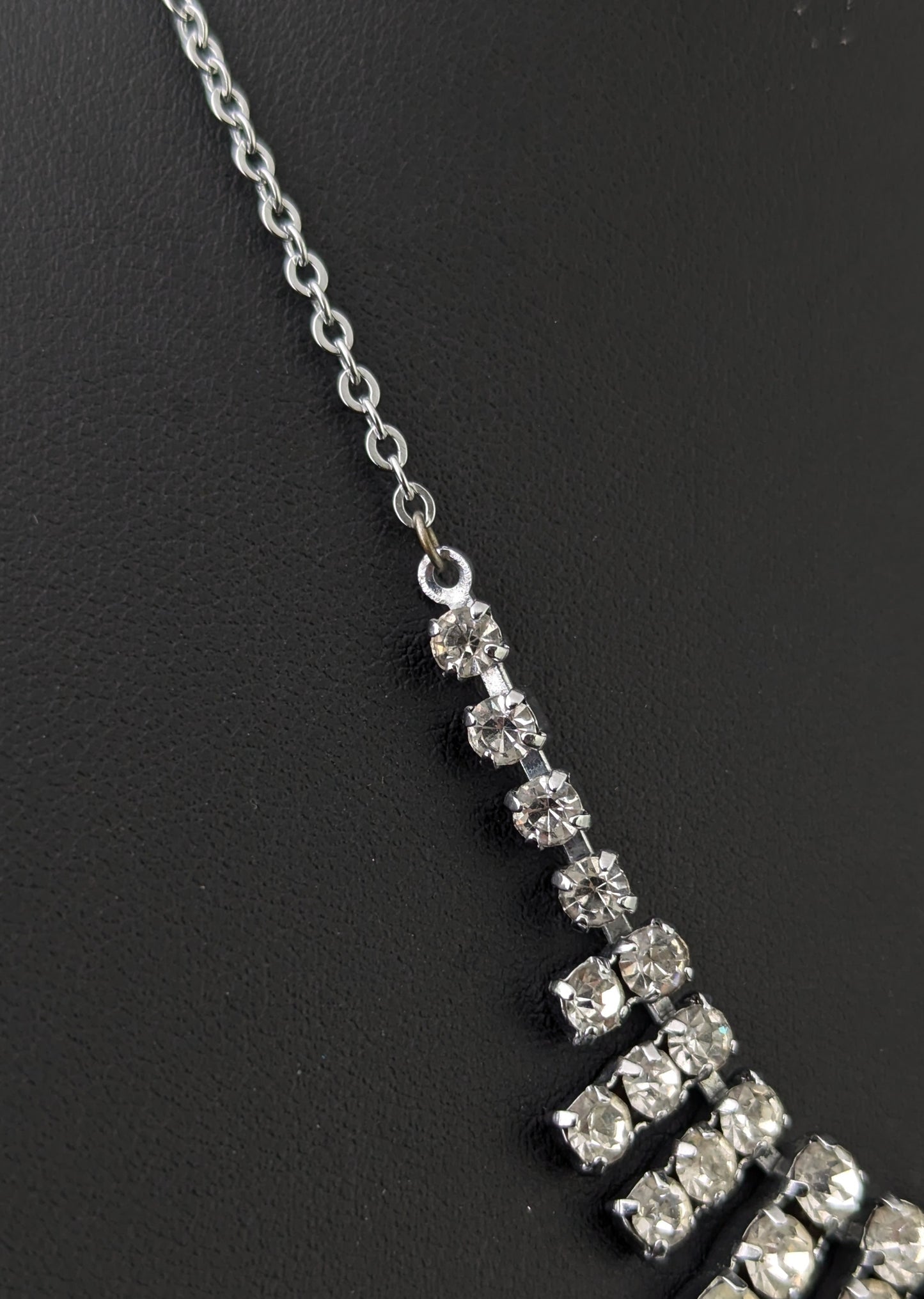 Vintage paste fringe drop necklace