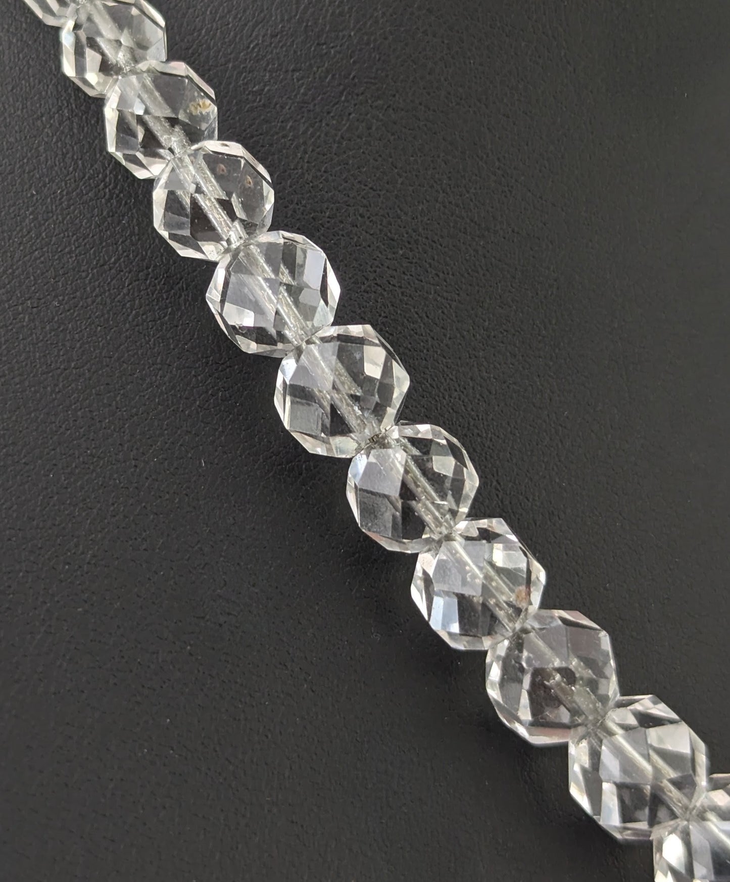 Antique Art Deco rock crystal bead necklace
