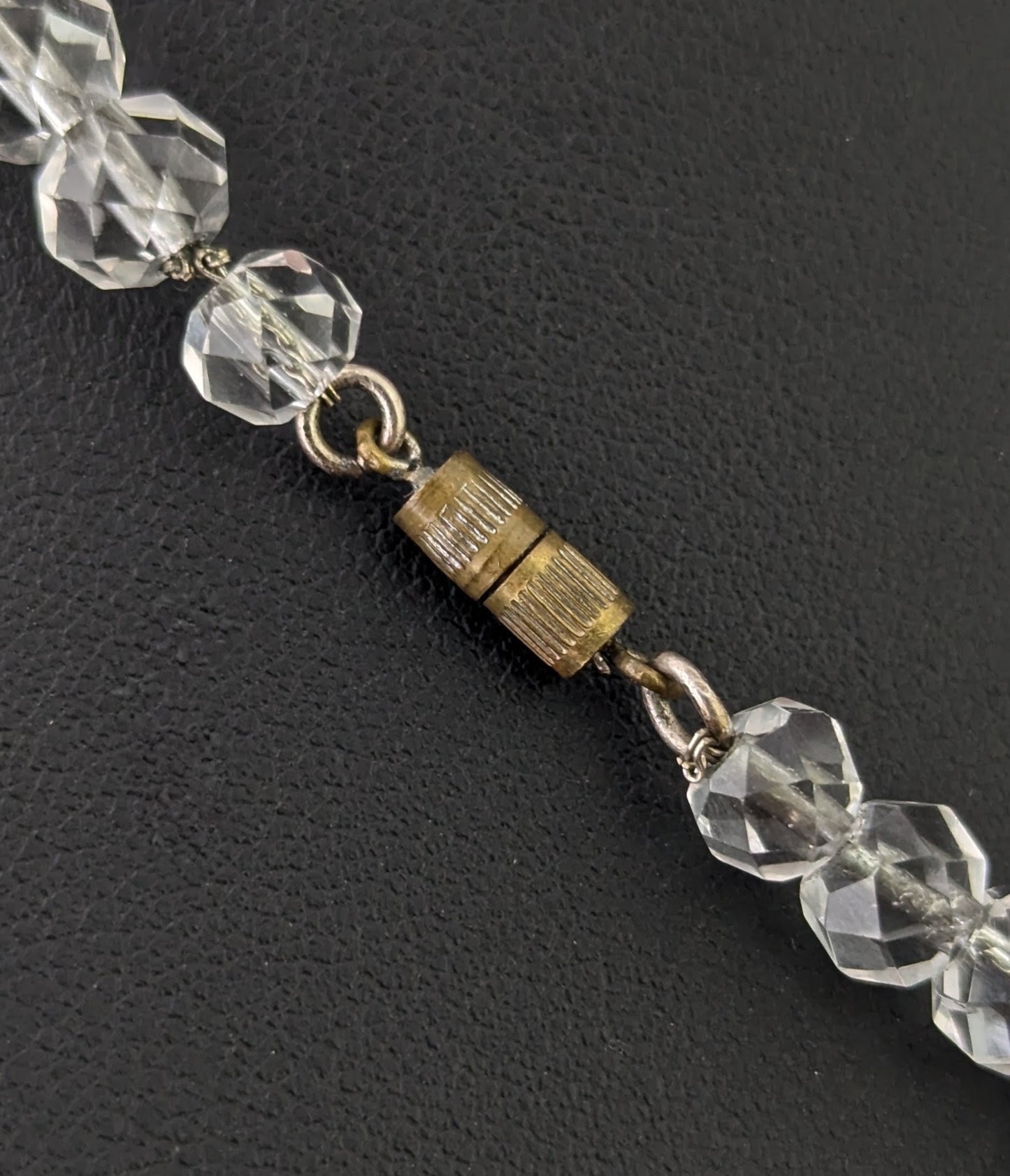 Antique Art Deco rock crystal bead necklace
