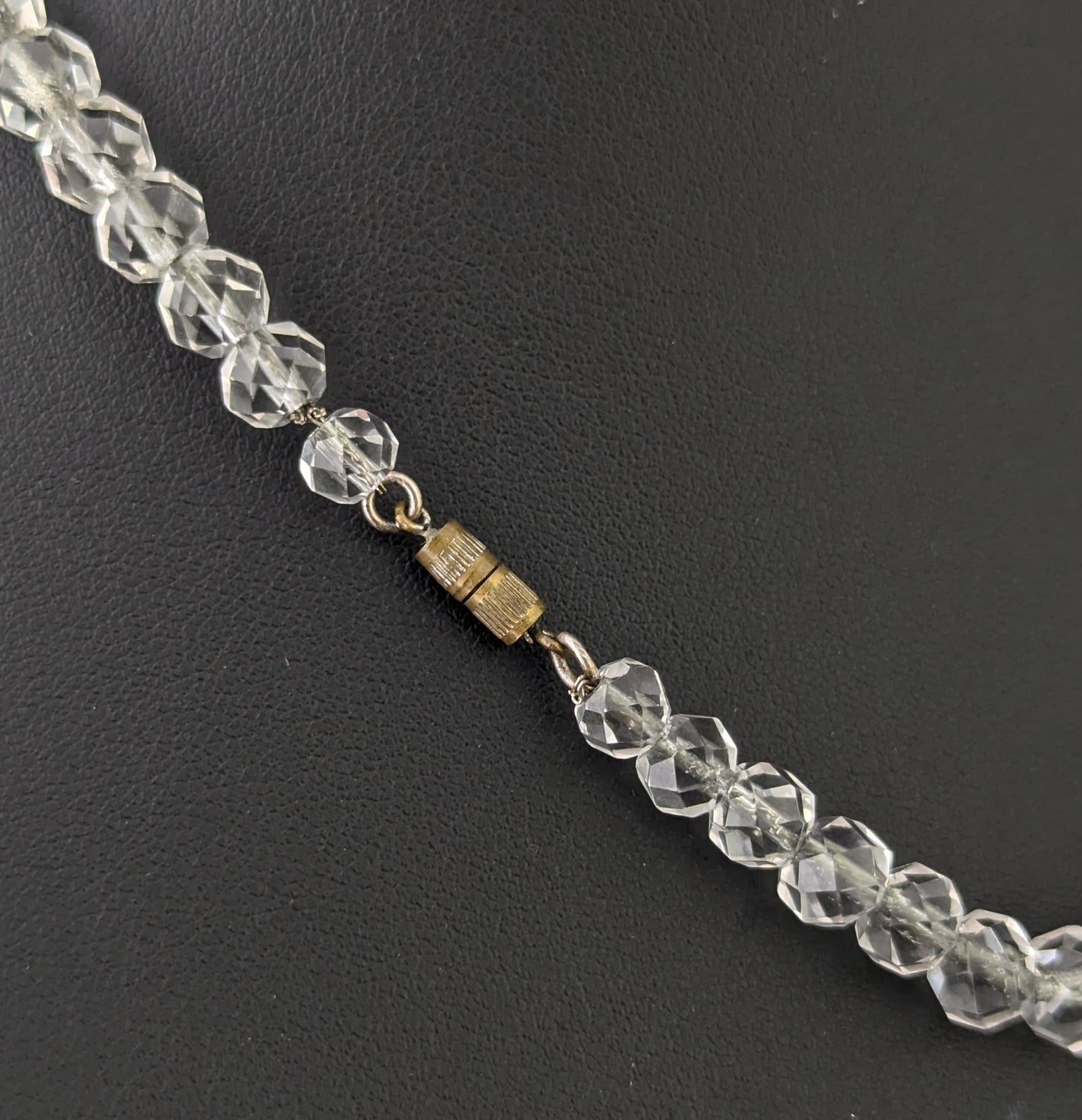 Antique Art Deco rock crystal bead necklace