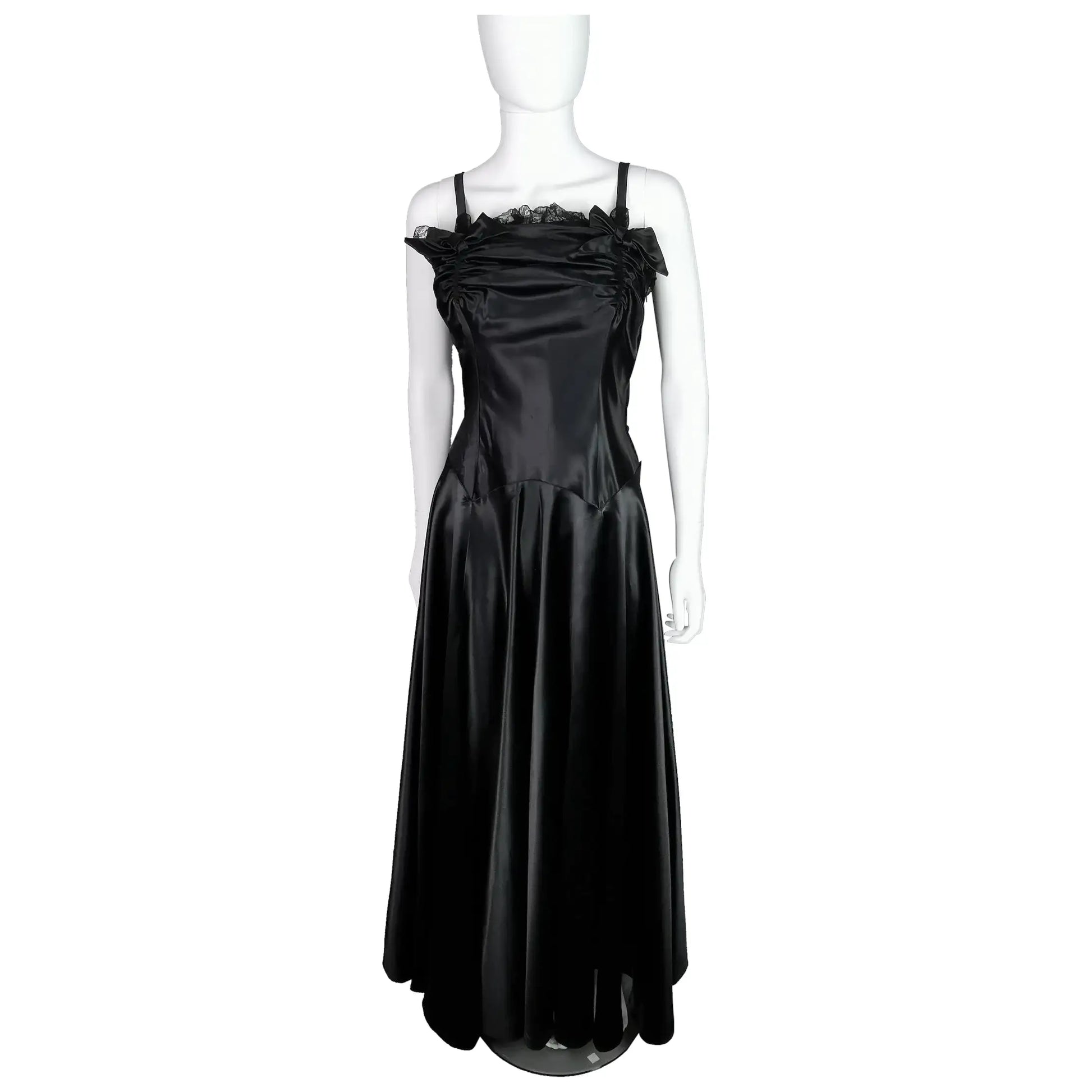 Vintage 1940s Black liquid satin bombshell dress, Evening gown TCTvintage Vintage 1940s Black liquid satin bombshell dress, Evening gown TCTvintage
